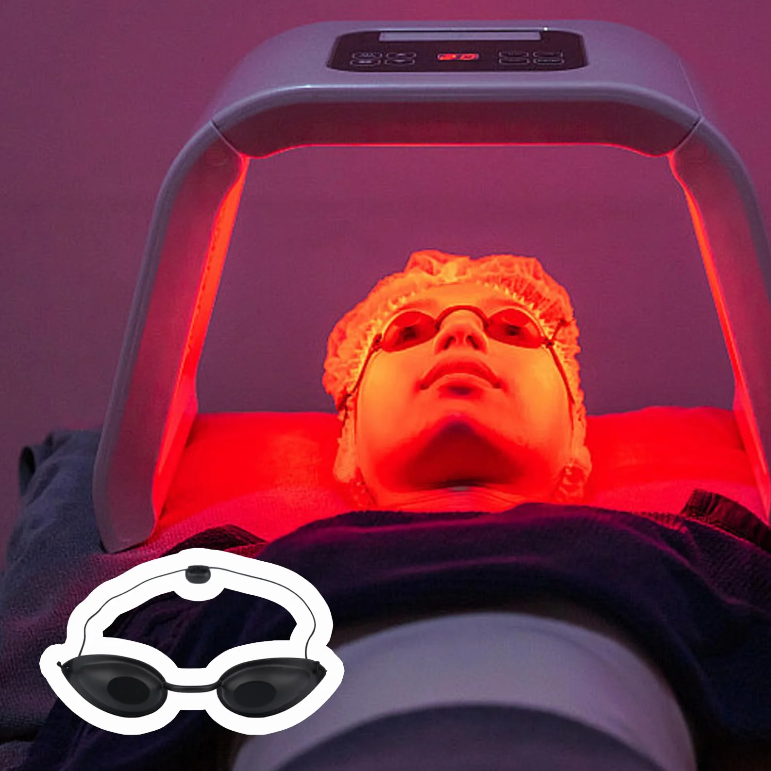 TENGEE Okulary do solarium ochrona UV terapia światłem podczerwienią dla klinik