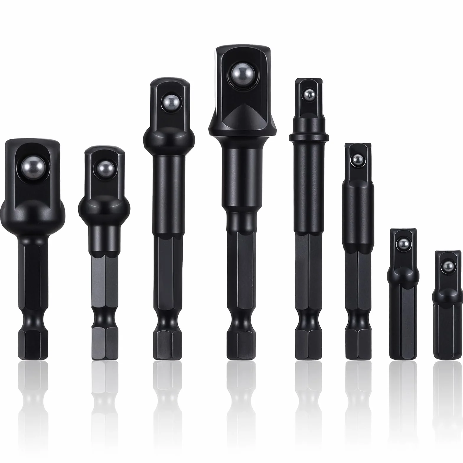 Zestaw Adapterów Nasadek Udarowych Kwadratowych 1/4" 3/8" 1/2" 8 SZT.