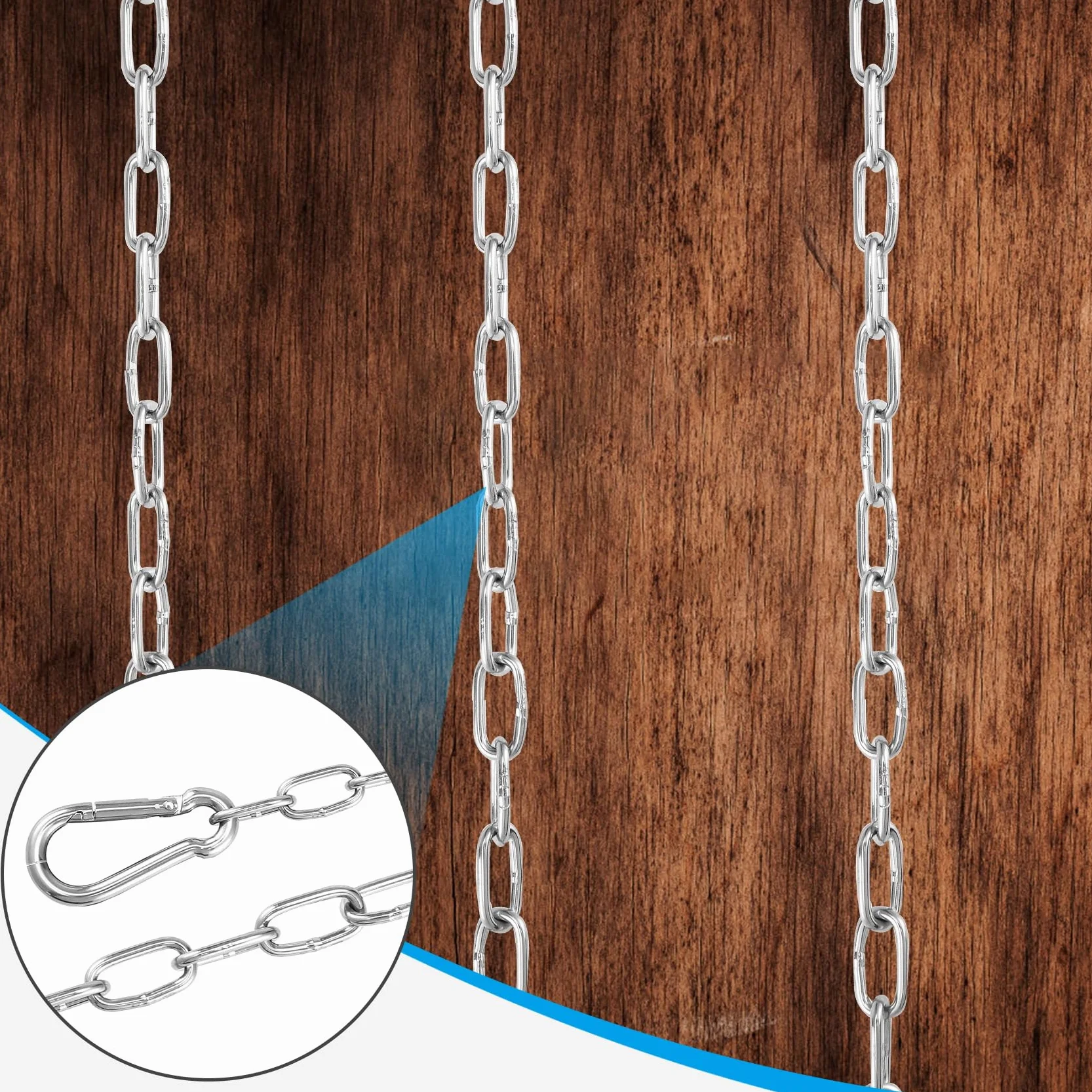 Łańcuch ze stali nierdzewnej 304 2 mm, łańcuch metalowy 5M, łańcuch stalowy, łańcuch metalowy do zawieszania, łańcuch przedłużający, łańcuch ze stali nierdzewnej do zawieszania na łańcuch dla psa