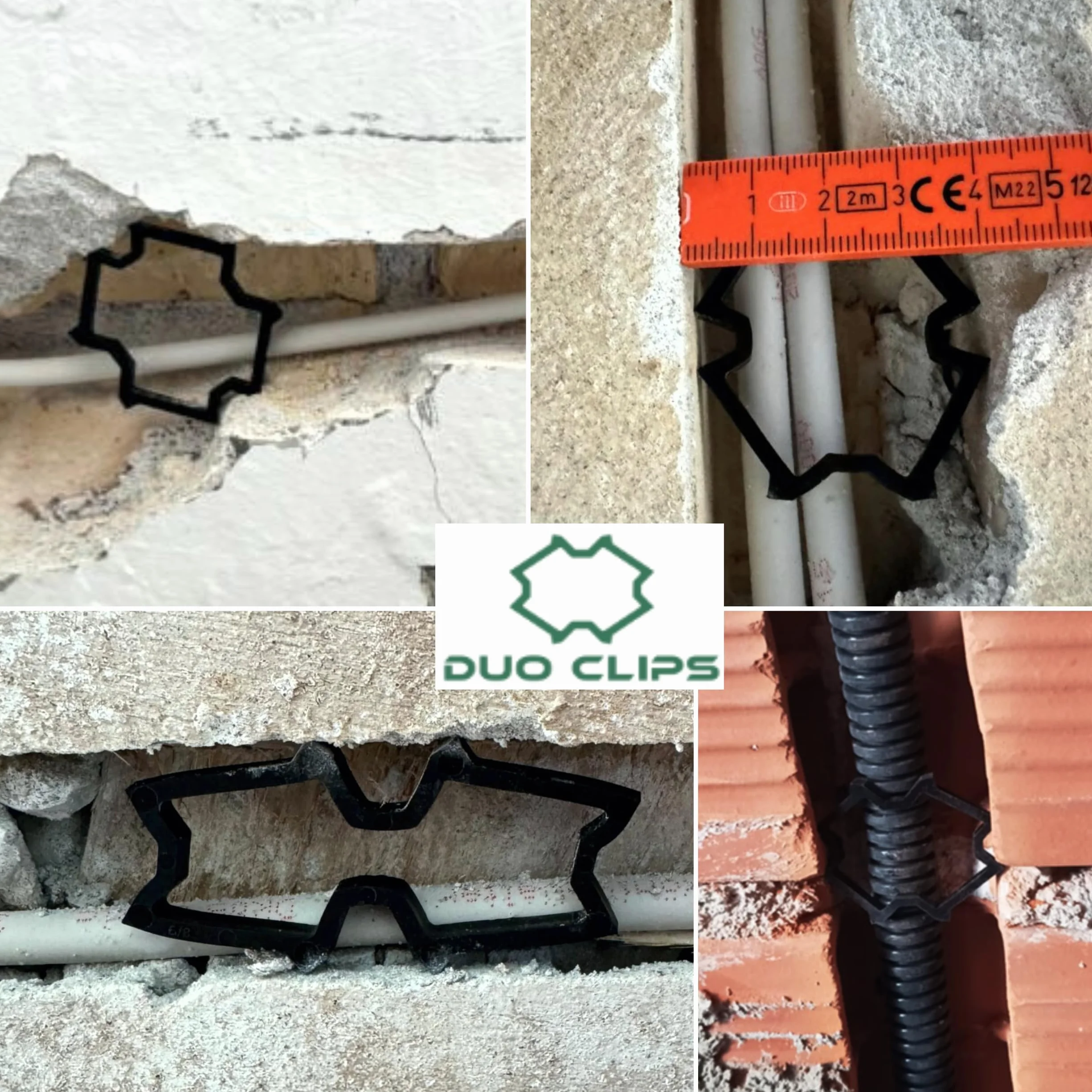 DUO CLIPS Uniwersalny uchwyt na kable 22-50 mm 100 sztuk | Klips do kabli, Mocowanie do kabli, Uchwyt do przewodów i rur (100)
