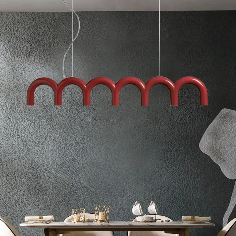 Lampa Zawieszona LED Nowoczesna Czarna Kształt U Białe Światło Do Kuchni Salonu