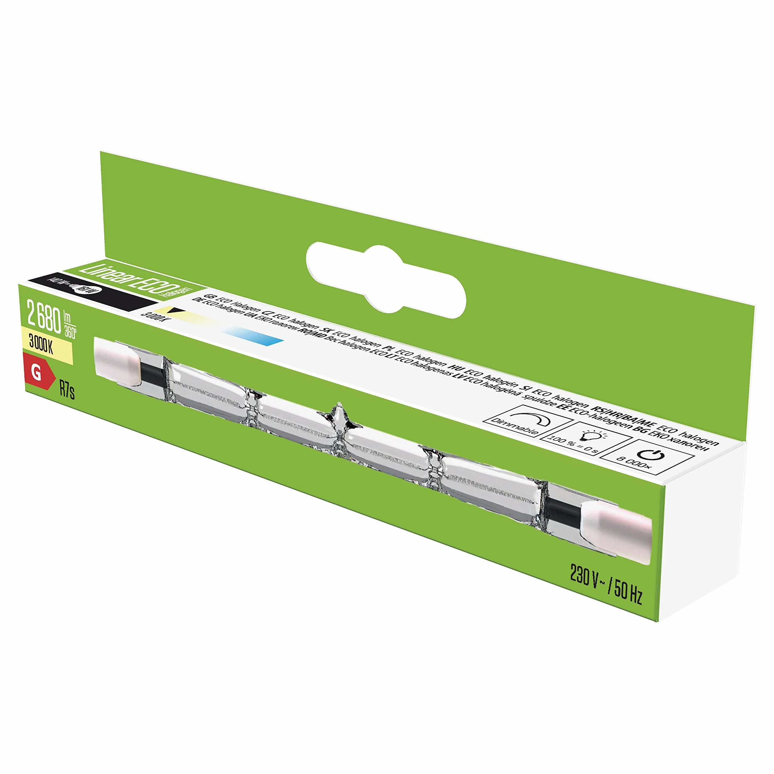 EMOS ECO pręt halogenowy 118 mm do gniazda R7s, 140 W, 3000 K, 2680 lm