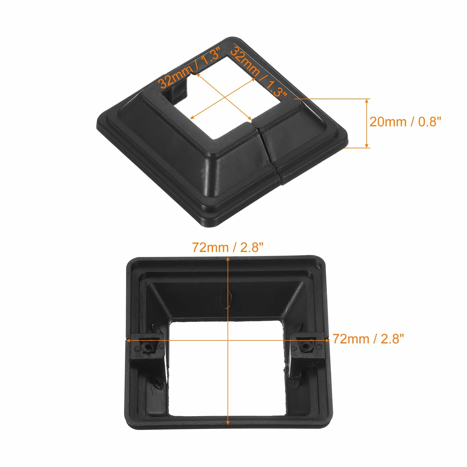 QUARKZMAN Pokrywa podstawy słupka 8 szt. 32 x 32 mm osłona z tworzywa sztucznego do ogrodzenia balustrady schodów balkonowych 72 x 72 mm