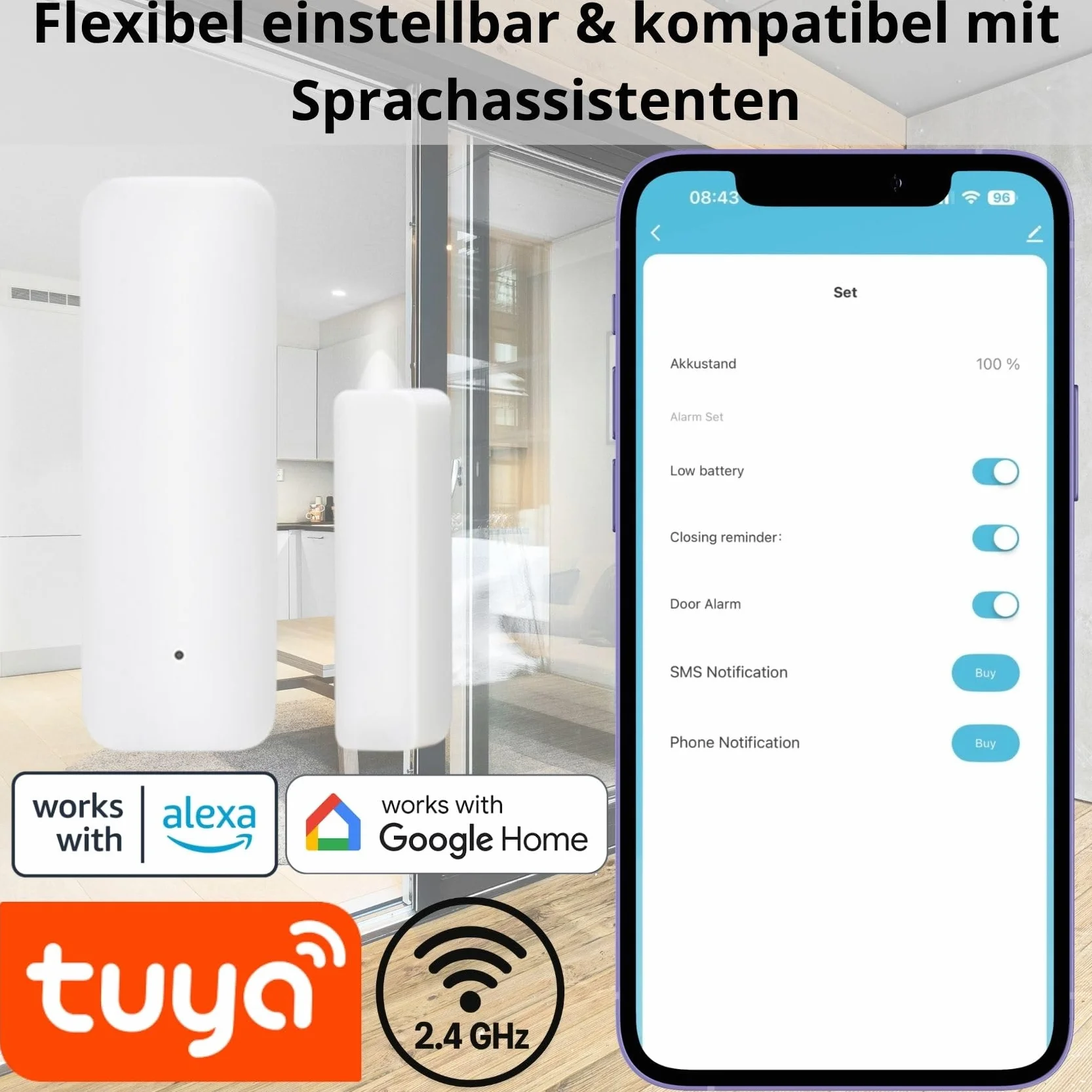 Czujnik otwarcia drzwi i okna WIFI TUYA SMART
