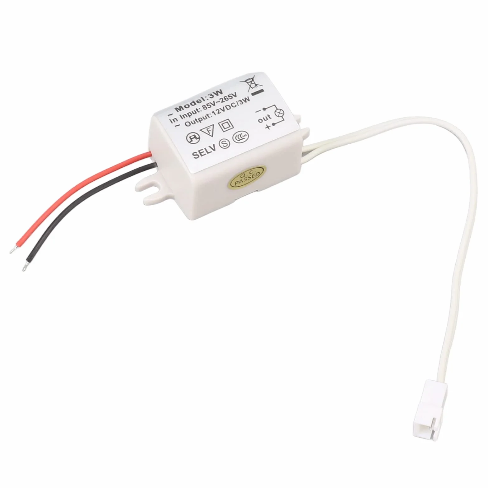 12V 3W LED Driver Power Supply for LED Strip Lights Waterproof Dimmable