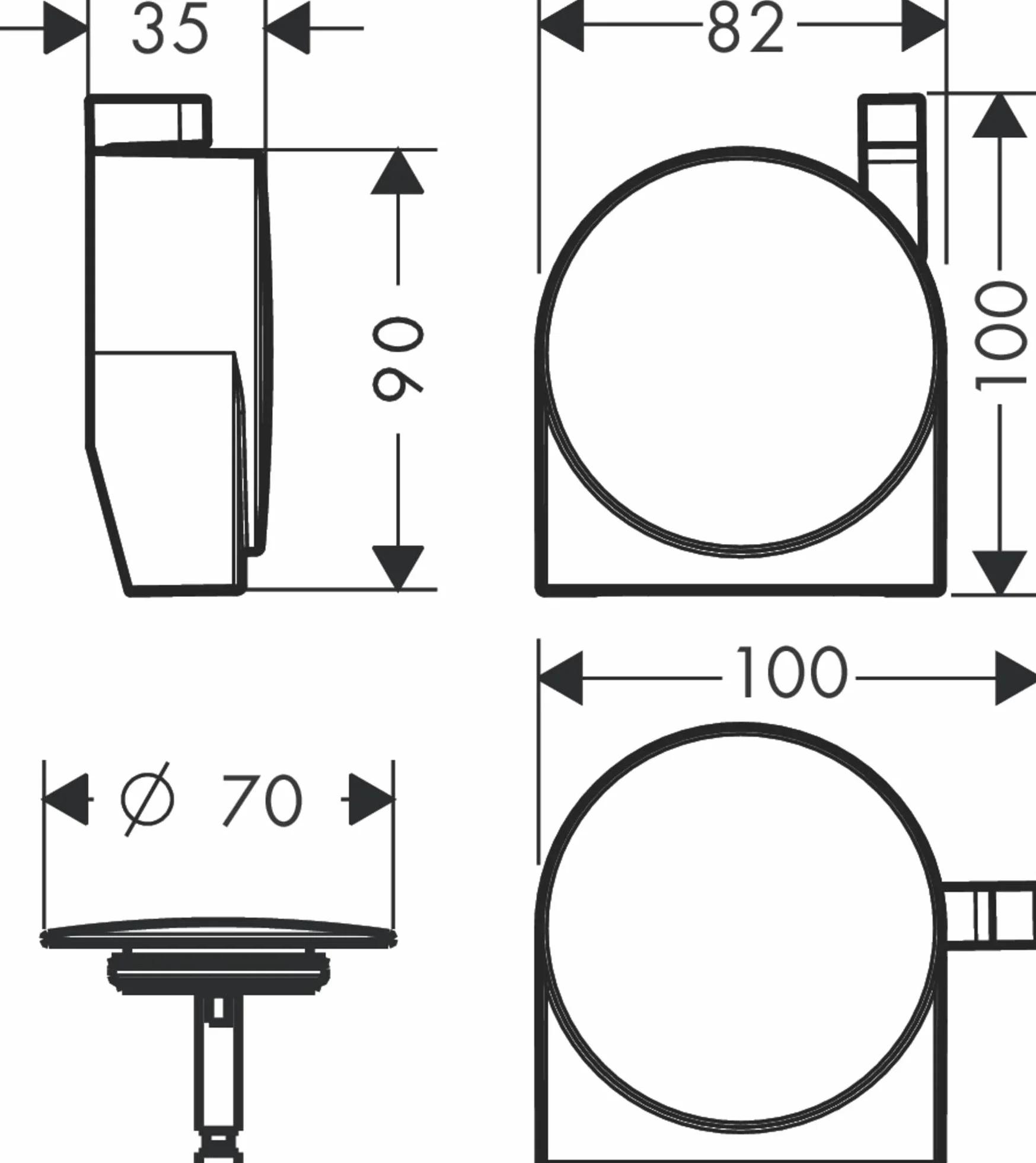 hansgrohe Exafill S Element zewnętrzny, zestaw napełnianie, odpływ i przelew czarny matowy