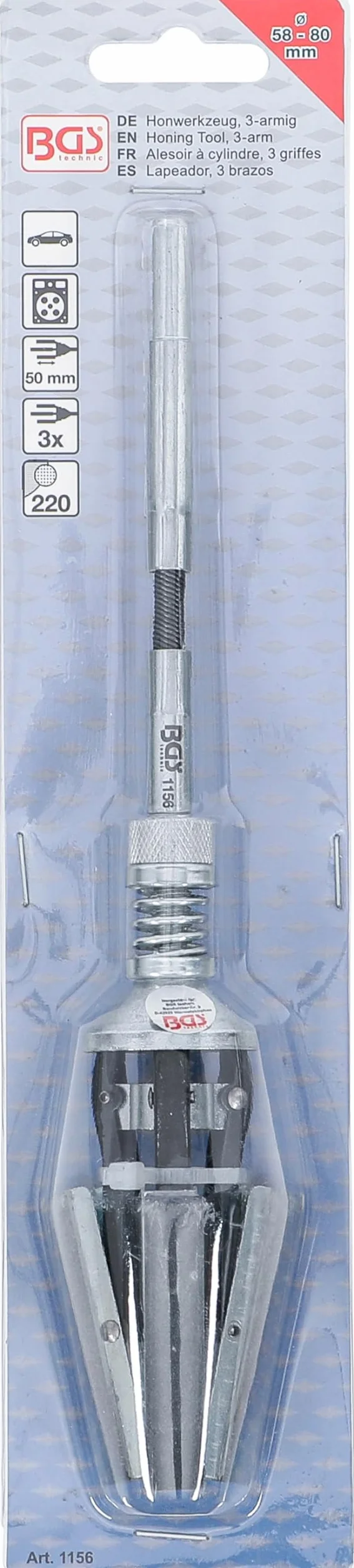 BGS 1156 Zestaw do honowania cylindrów 3-ramienny Ø 58-80 mm