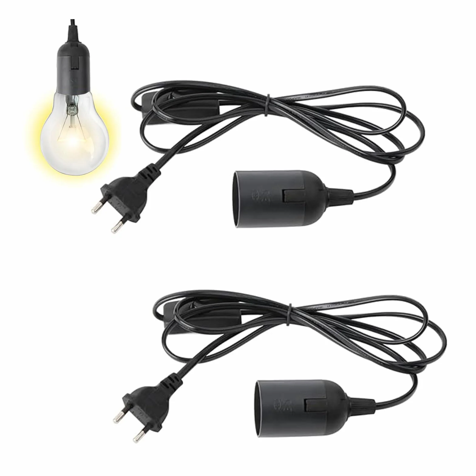 Zawieszenie lampy E27 2 sztuki z uchwytem śrubowym kabel 1,2 m regulowany