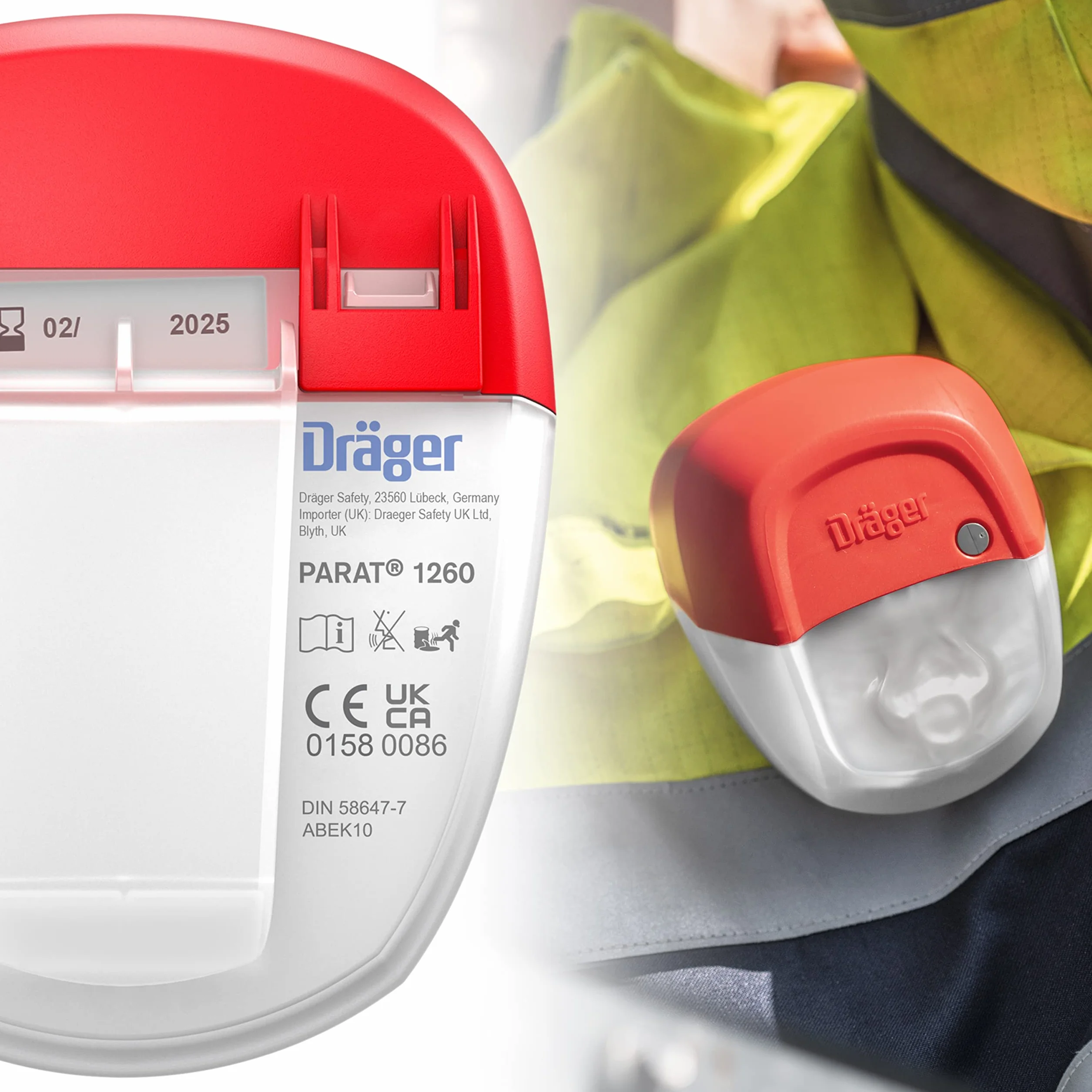 Dräger PARAT 1260 filtr ewakuacyjny ABEK Multigas 10 minut ochrony