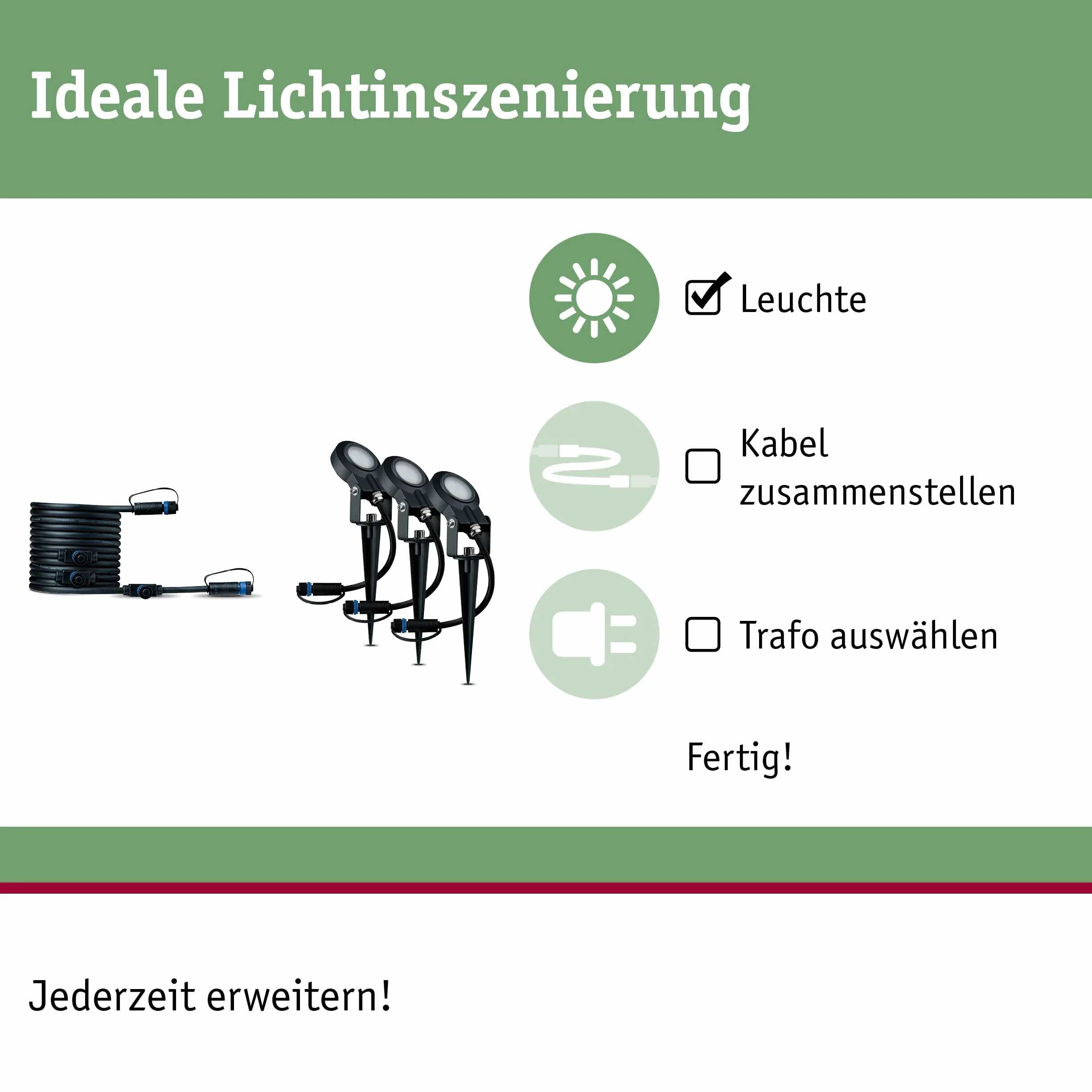 Paulmann 93689 Plug & Shine lampa zewnętrzna LED Sting 3x6W ściemn. kolec ogrodowy antracyt 3000K