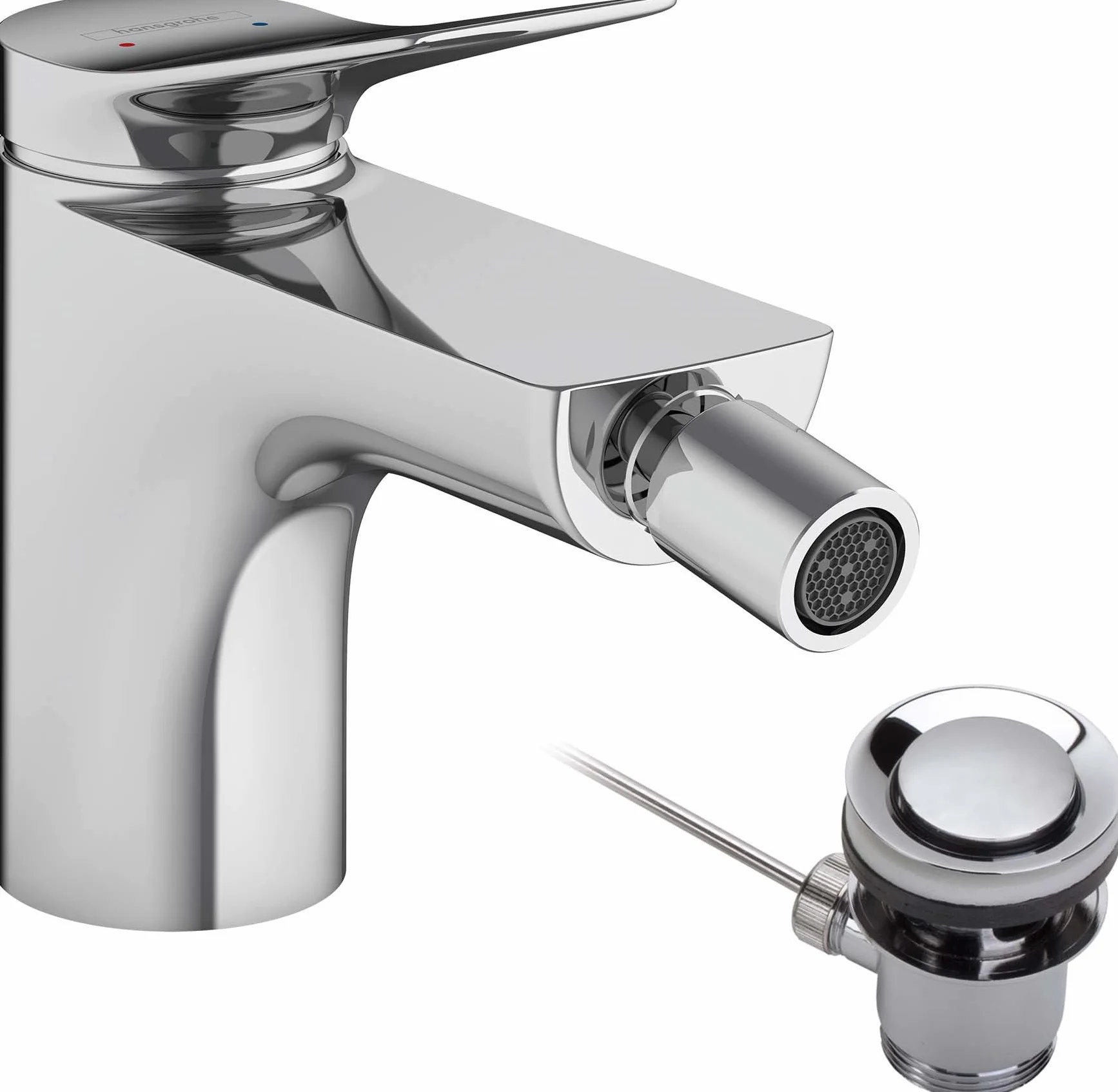 hansgrohe Vivenis Jednouchwytowa bateria bidetowa z kompletem odpływowym chrom