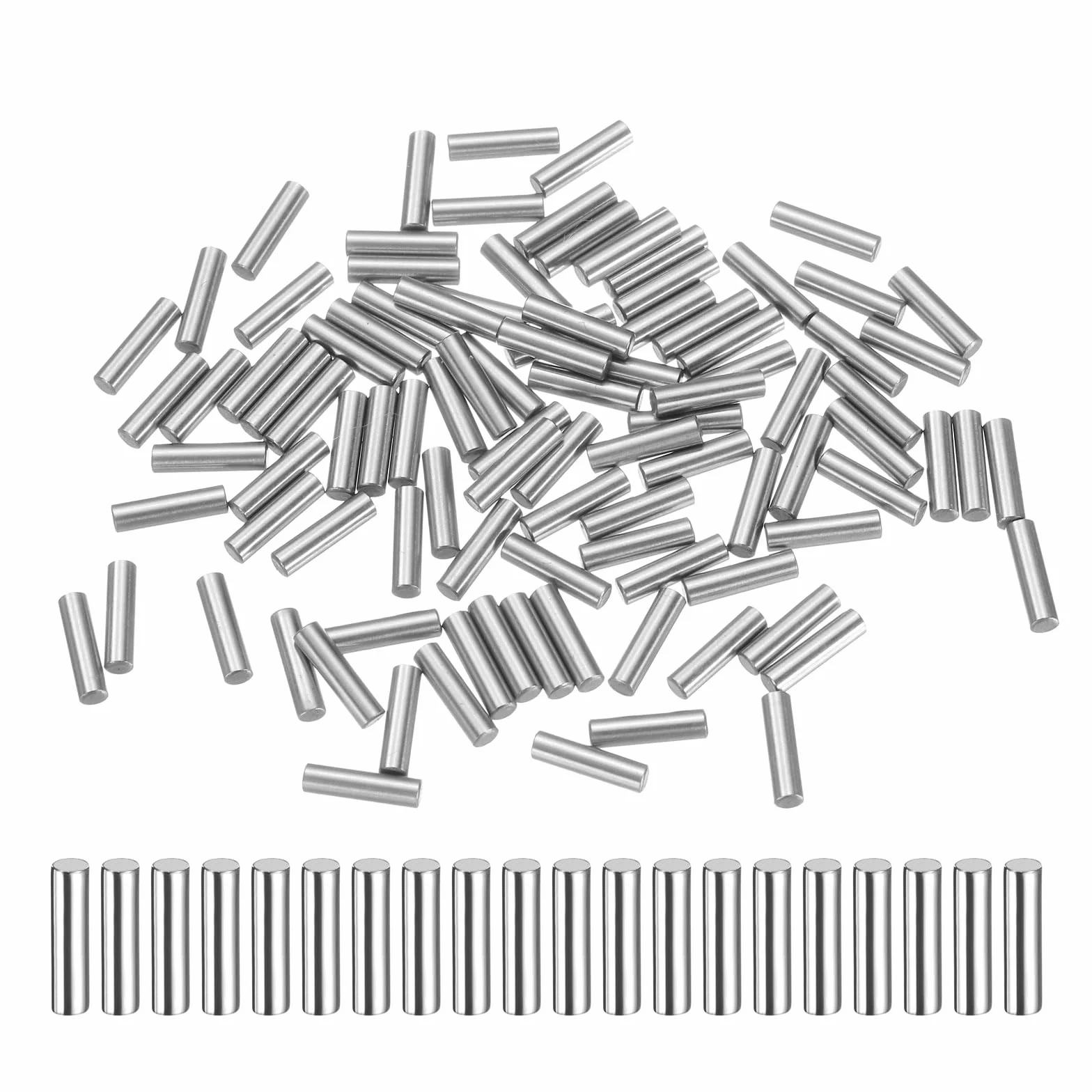 QUARKZMAN 100 sztuk kołków rozporowych 2 mm x 8 mm stal łożyskowa cylindryczne kołki do regałów metalowe elementy mocujące