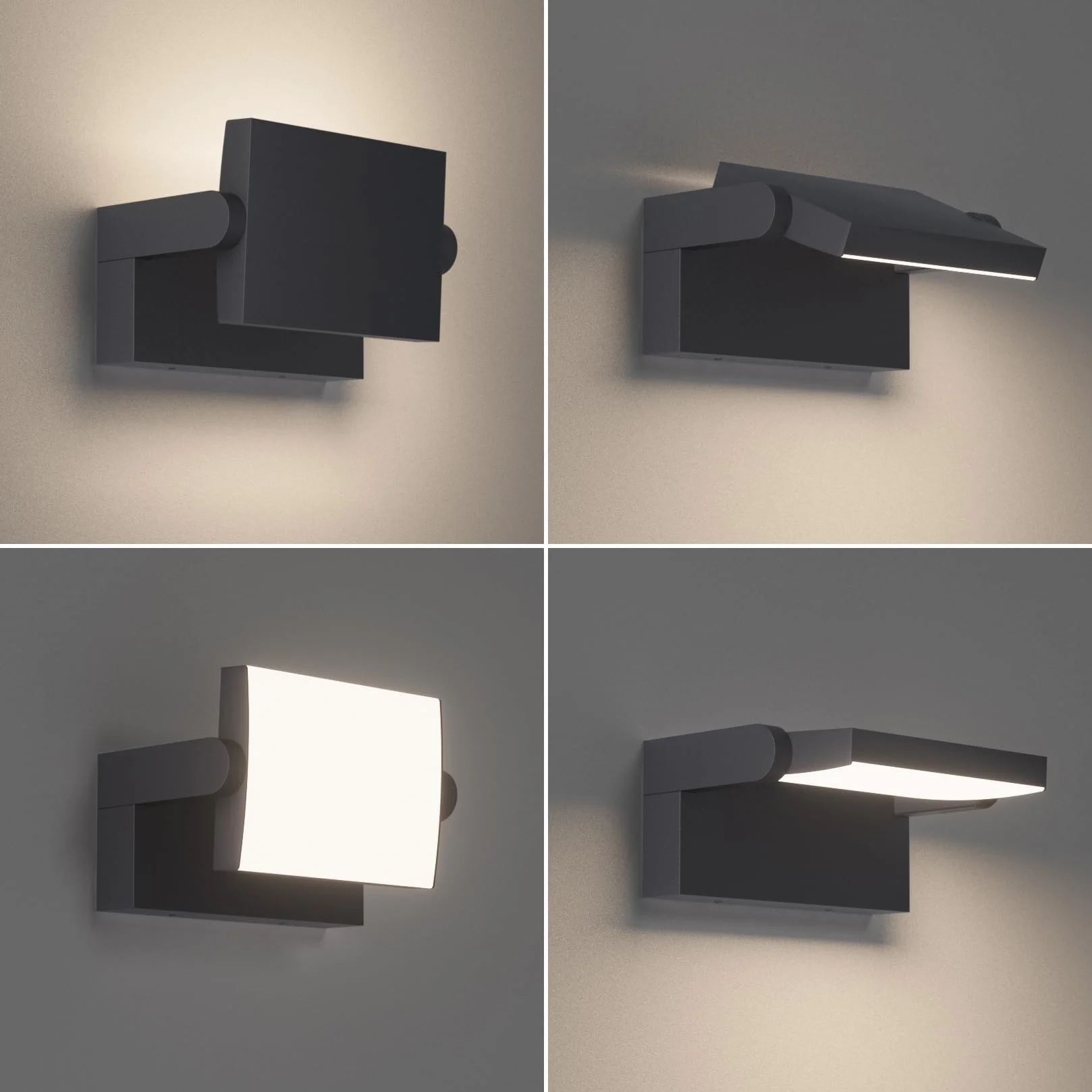 Klighten Lampa ścienna LED 24 W, na zewnątrz, wodoodporna, IP65, regulowana aluminiowa lampa ścienna, nowoczesne oświetlenie zewnętrzne, zasilanie sieciowe, do wejścia, ogrodu, na taras, 1500 lm