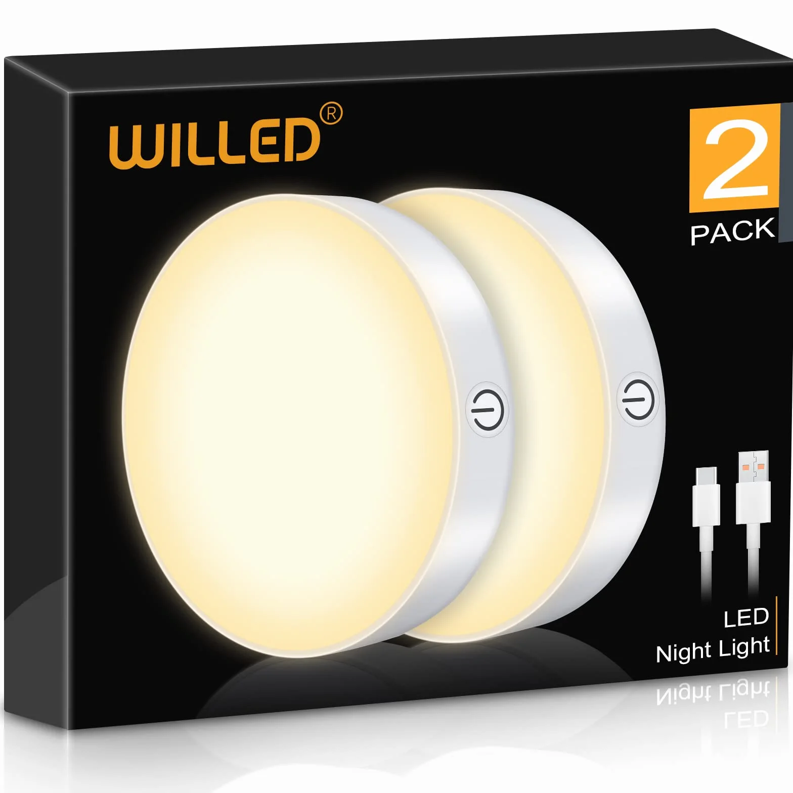 WILLED Zestaw 2 lamp dotykowych o zmiennej intensywności 3000 K do szafy