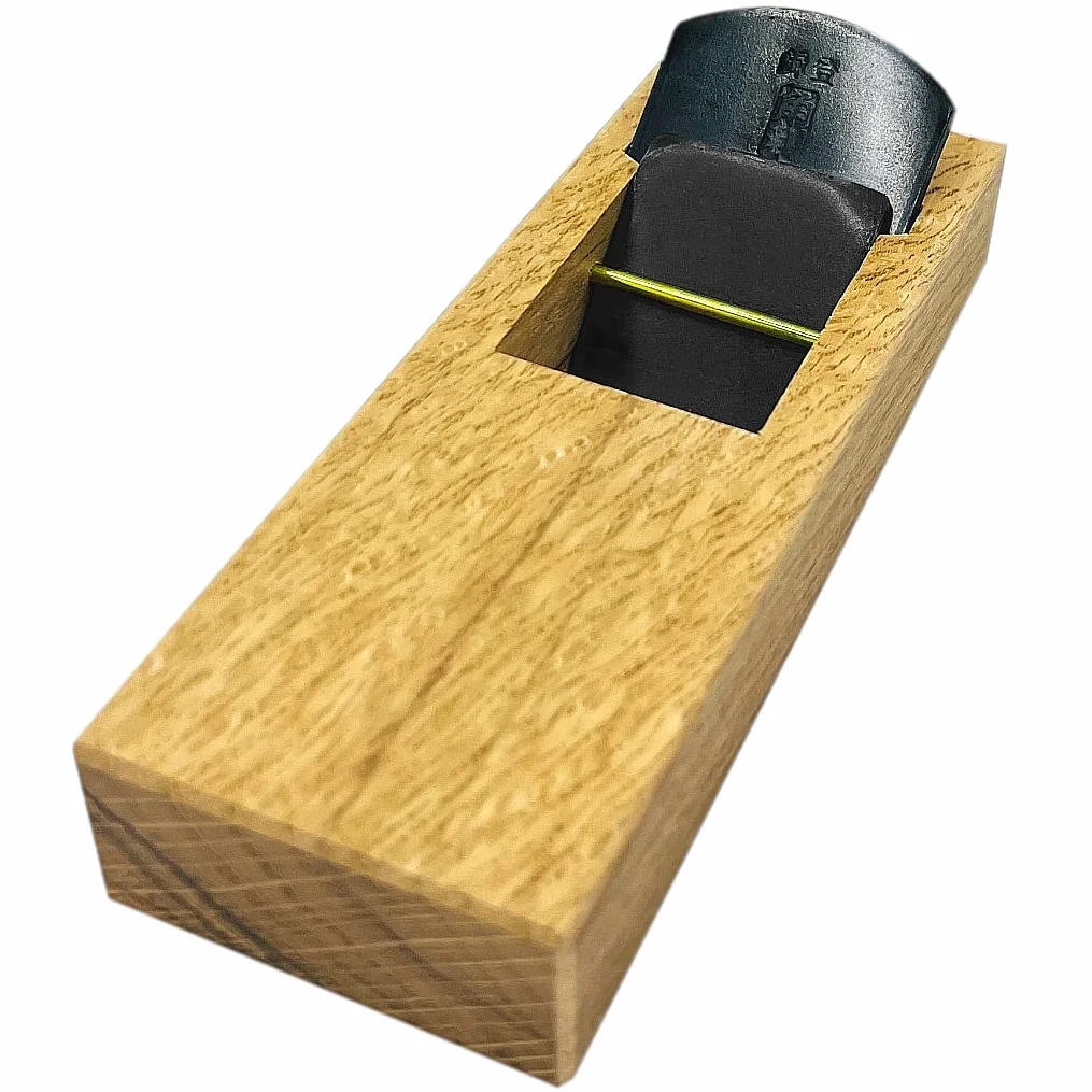 KAKURI Japoński samolot ręczny 42 mm, blok Kanna, strugarka do drewna 15 x 5,3 x 4 cm, korpus dębu ECO, wyprodukowana w Japonii