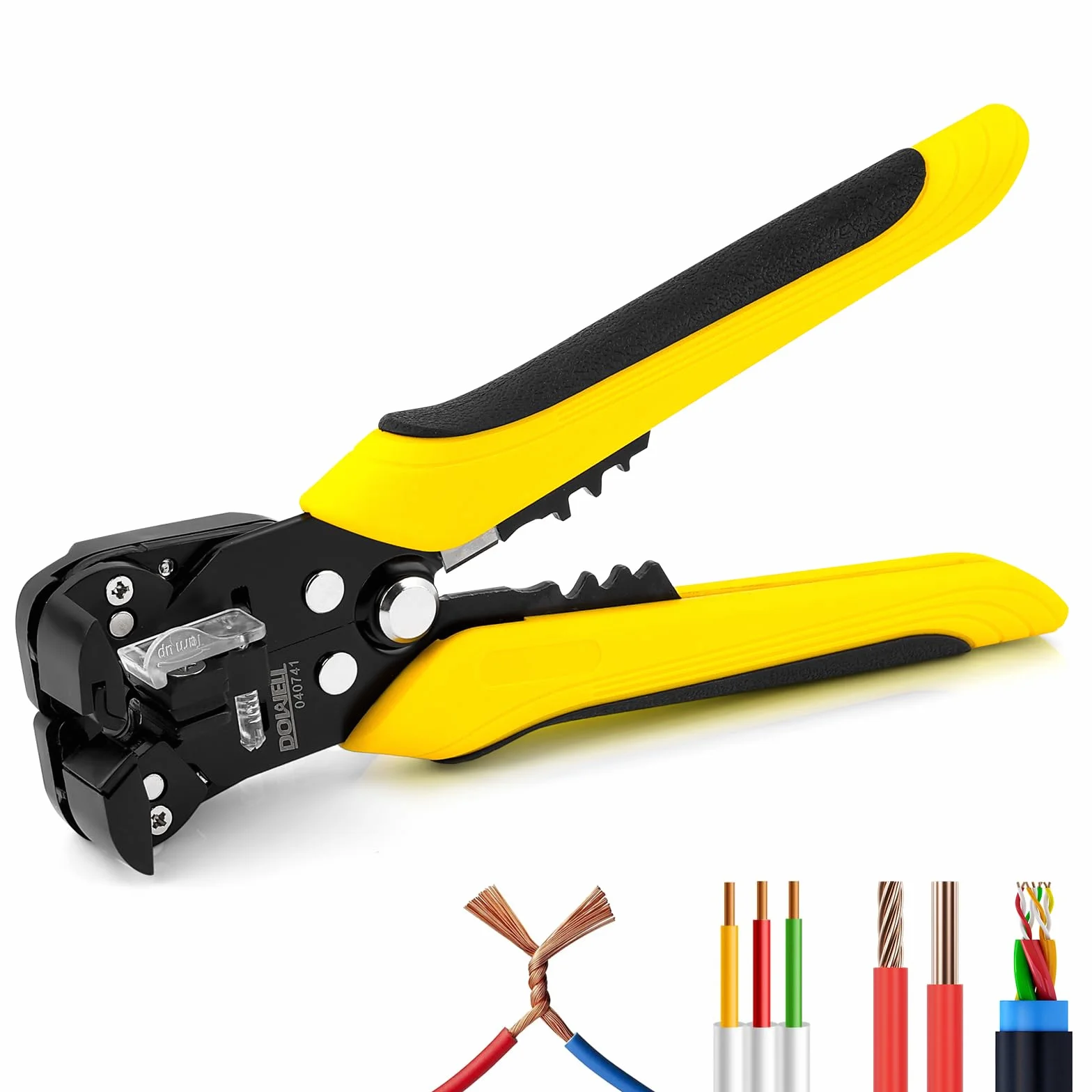 DOWELL Automatyczny stripper drutu 10-24 AWG 3-w-1 narzędzie do strippingu cięcia zaciskania