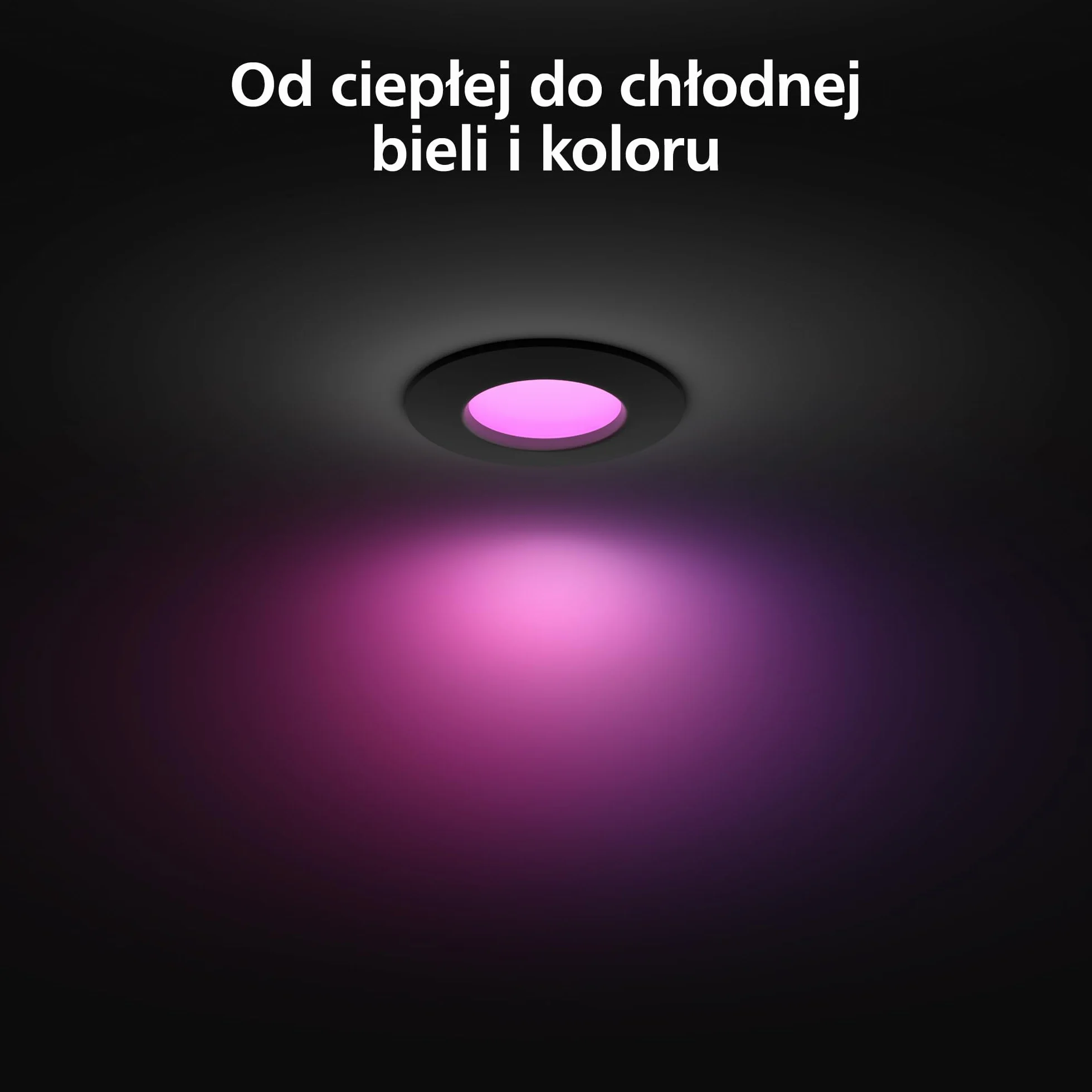 Philips Hue Smart Slim Oświetlenie do Wbudowania 90 mm Białe i Kolorowe Bluetooth Czarny
