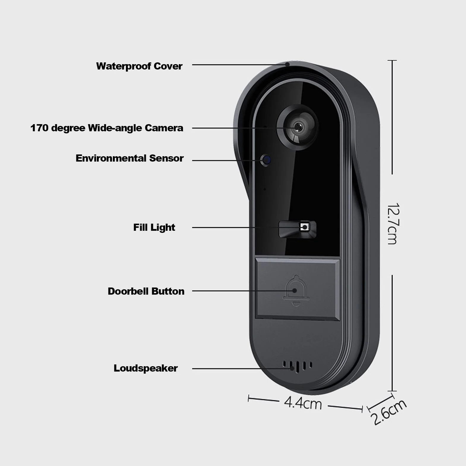Wideodomofon Bezprzewodowy Dzwonek Wideo 1080P 4,3 Cala Kolorowy Wyświetlacz 2-kierunkowy Domofon Night Vision IP65 Wodoodporny