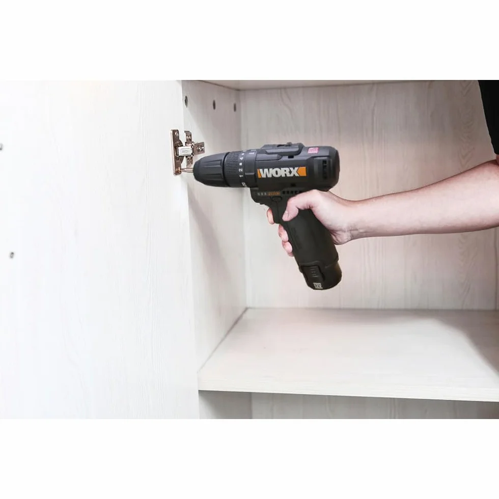 WORX WX121 akumulatorowa wiertarko-wkrętarka udarowa 12 V bezszczotkowa 2-biegowa 38 Nm 0-450/0-1700 obr/min