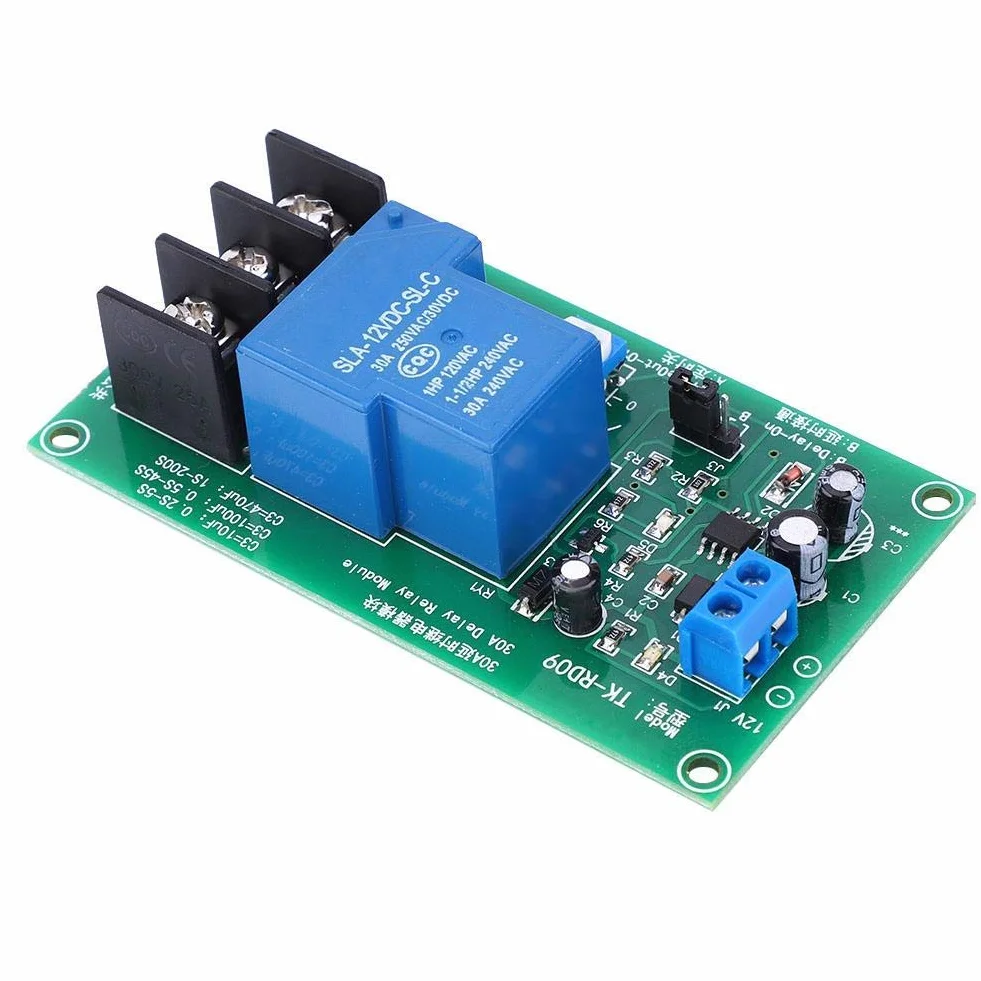 Moduł Przekaźnika Czasowego Opóźnienia 30A DC 12V 0,1-5 Sekund Zakres Czasu