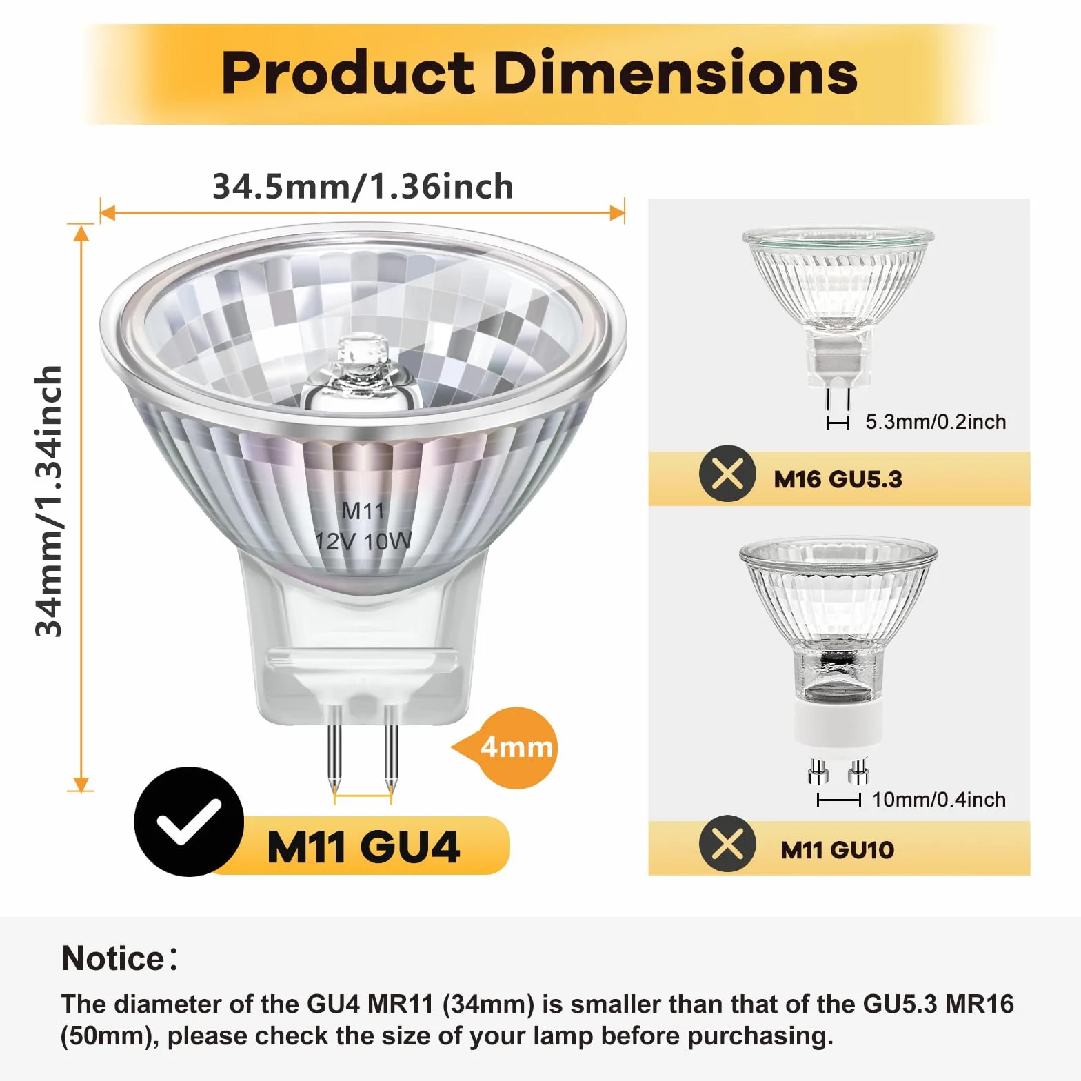 MR11 GU4 10W 12V żarówka reflektorowa ściemniane 2-pinowe ciepła biel 2700K 6 sztuk