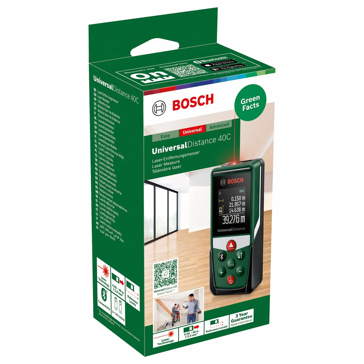 Bosch Dalmierz Laserowy UniversalDistance 40 C 40 m Bluetooth