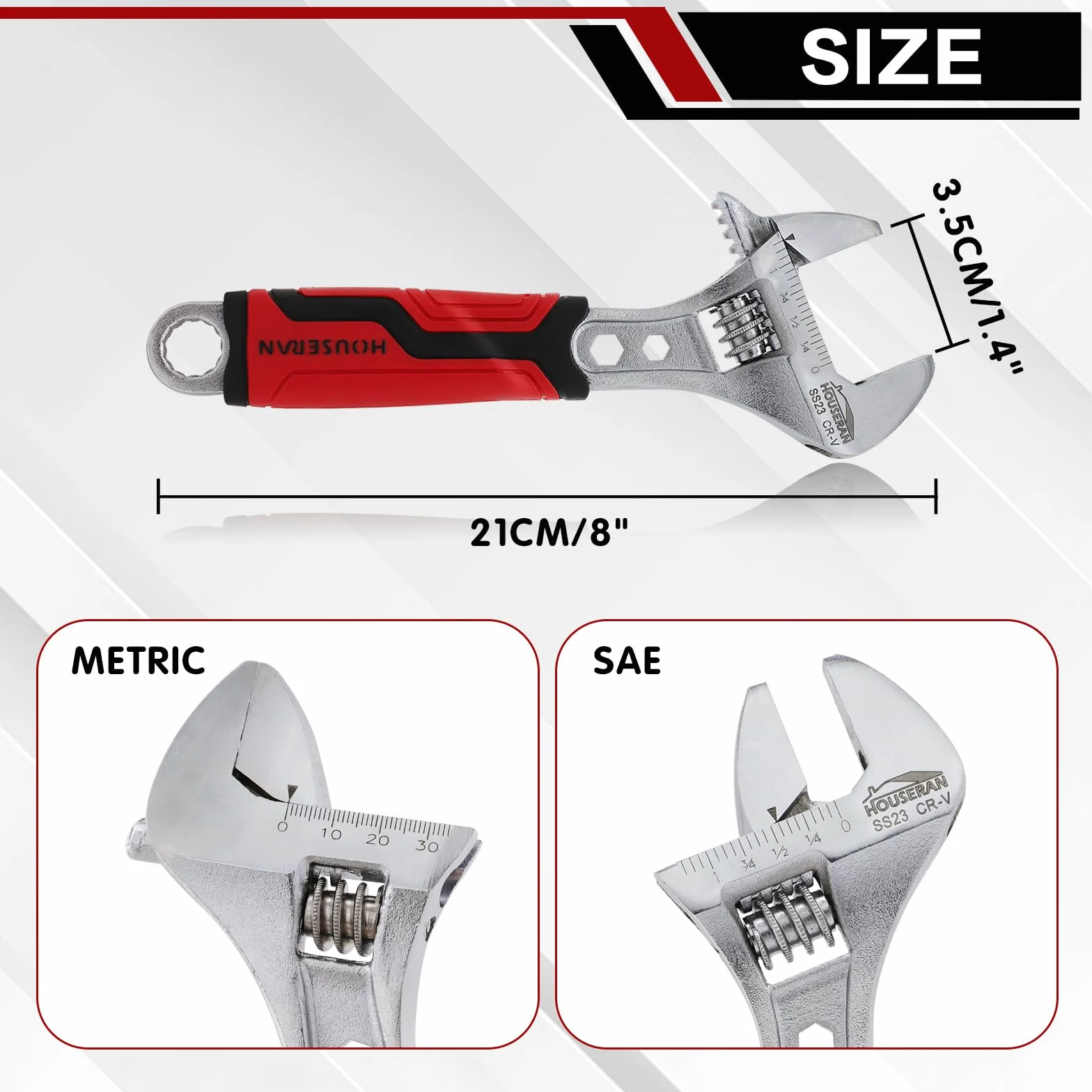 Klucz Francuski 210mm Stal CR-V Antypoślizgowa Rękojeść Szerokie Szczęki