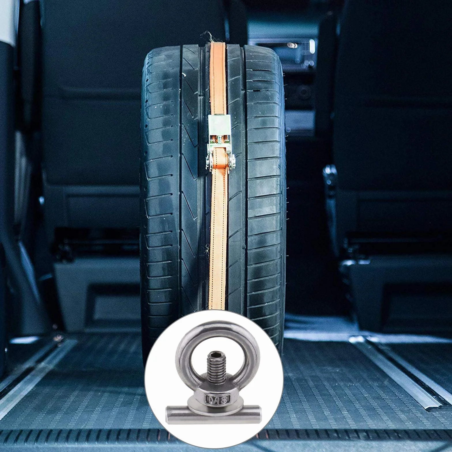 Zestaw nakrętek oczkowych na szynę blokującą do VW T5 T6, oczko mocujące do łączników transportera