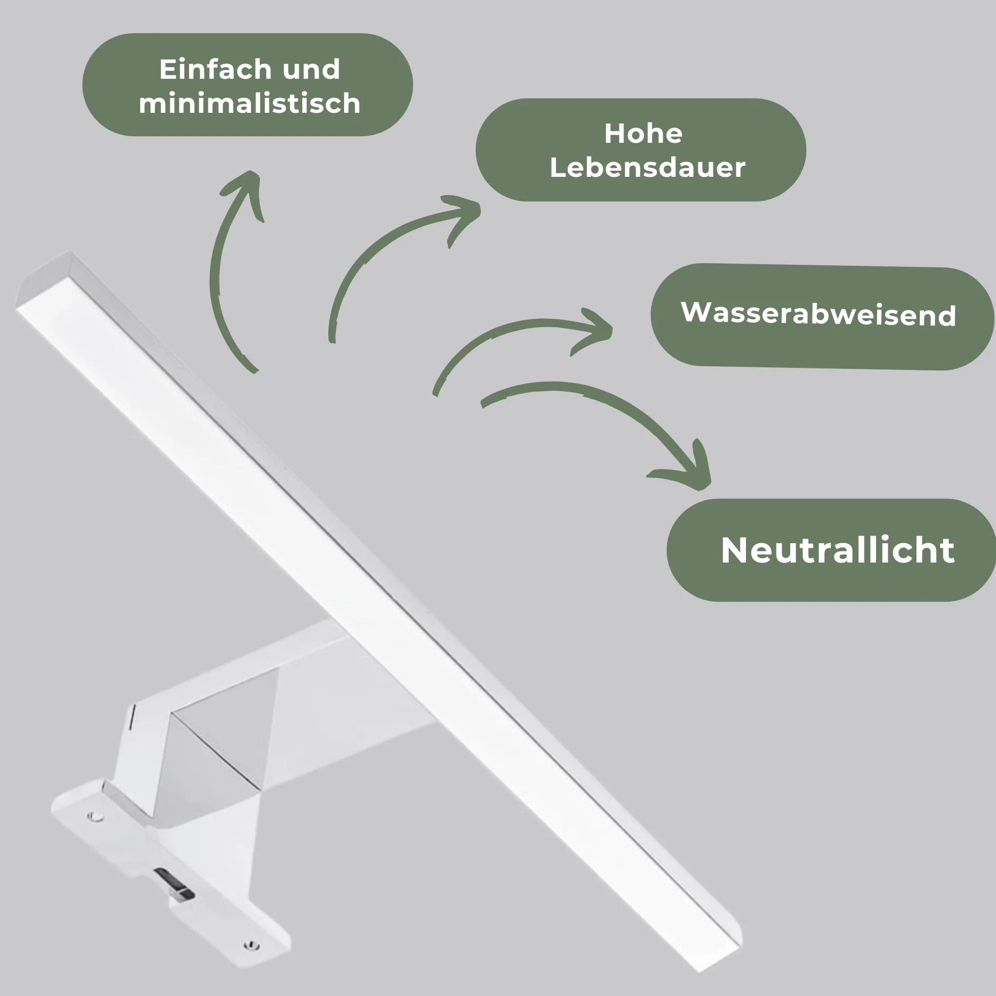 Lampa Łazienkowa LED 40 cm IP44 4000K Neutralna Biel 230V 250lm Chrom