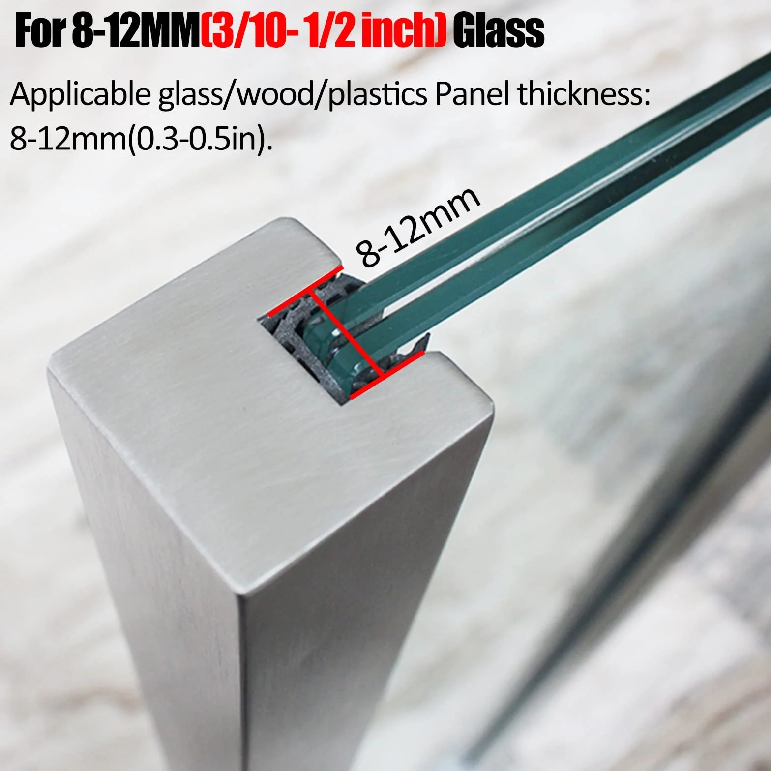 Zestaw bezramowych balustrad szklanych 8 10 mm hartowane panele na taras z poręczą srebrną 95 cm