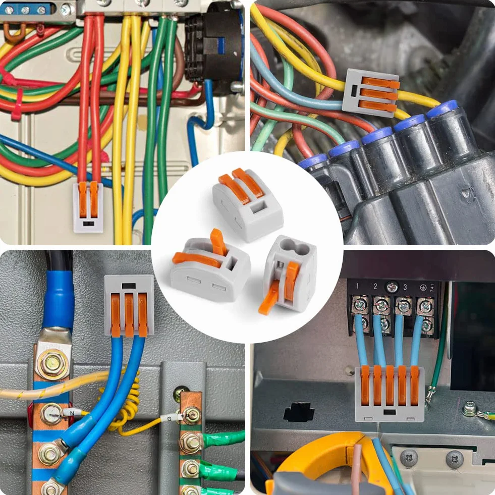 flintronic Szybkozłączki z dźwignią, elektryczne, bloki zaciskowe, ognioodporne tworzywo PA/PC, 55 szt.
