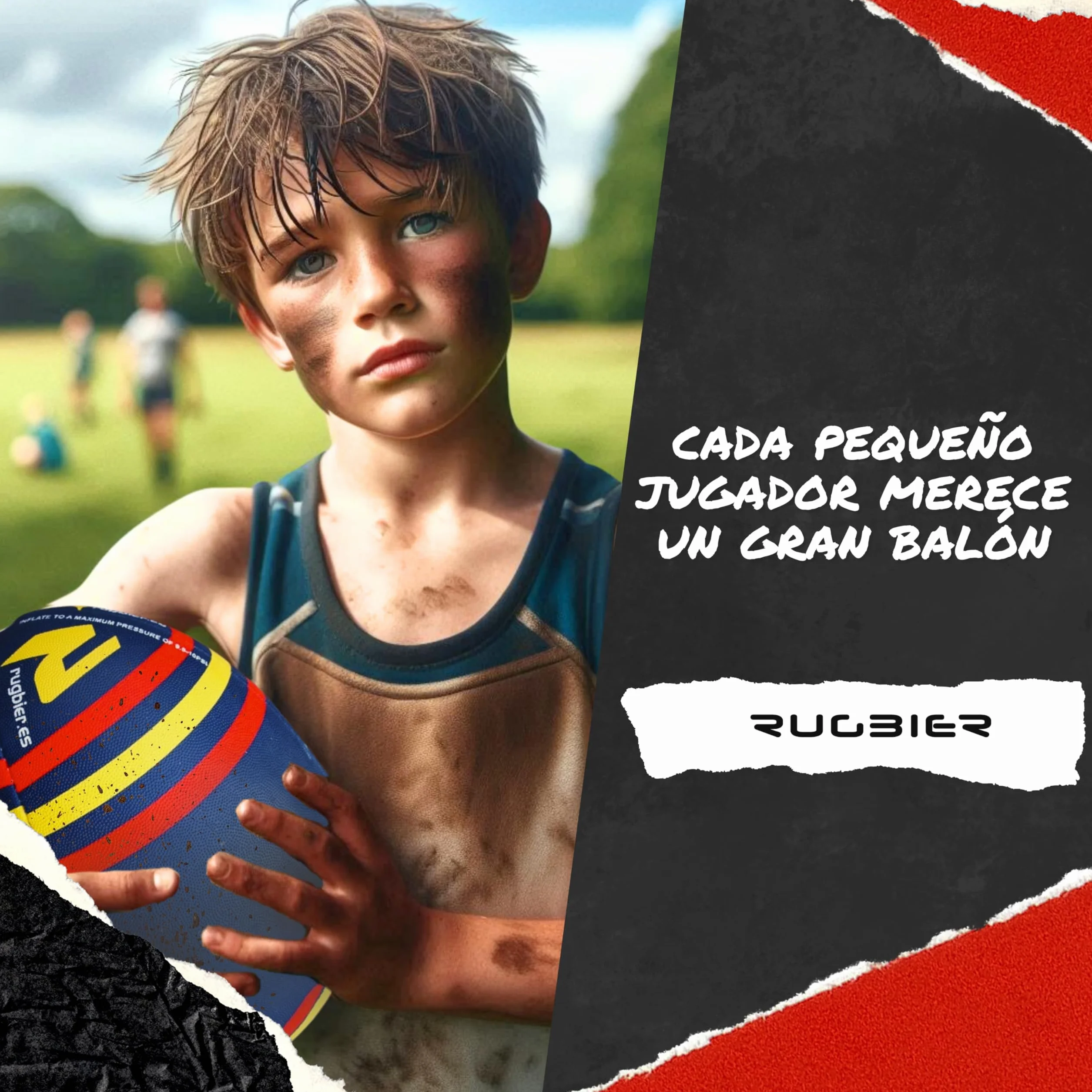 Piłka do rugby dla chłopców i dziewcząt T3 - Piłka szkolna - Inicjacja i trening - ekskluzywny design - model Hiszpanii Flag