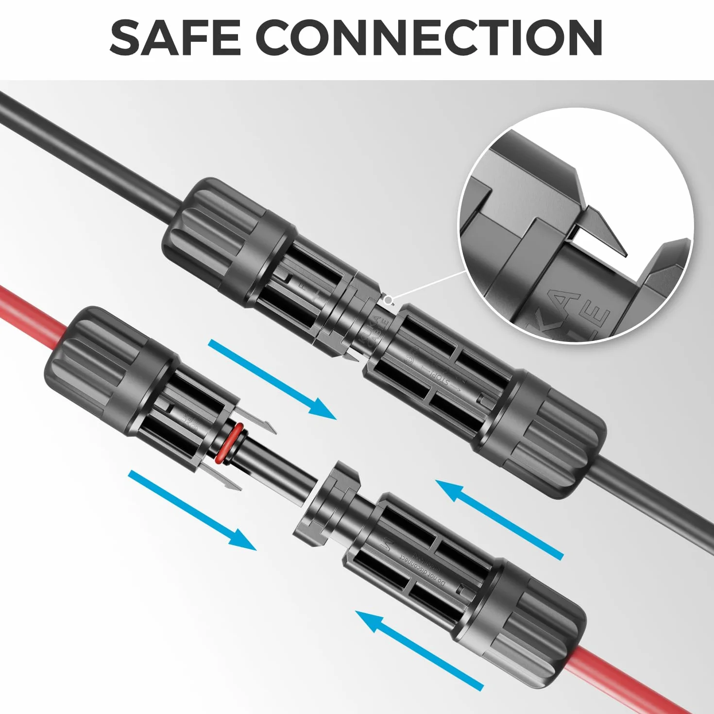 deleyCON 2m PV4 Kabel Solarny 6mm² 1kV AC 1.5kV DC Odporny na UV IP68