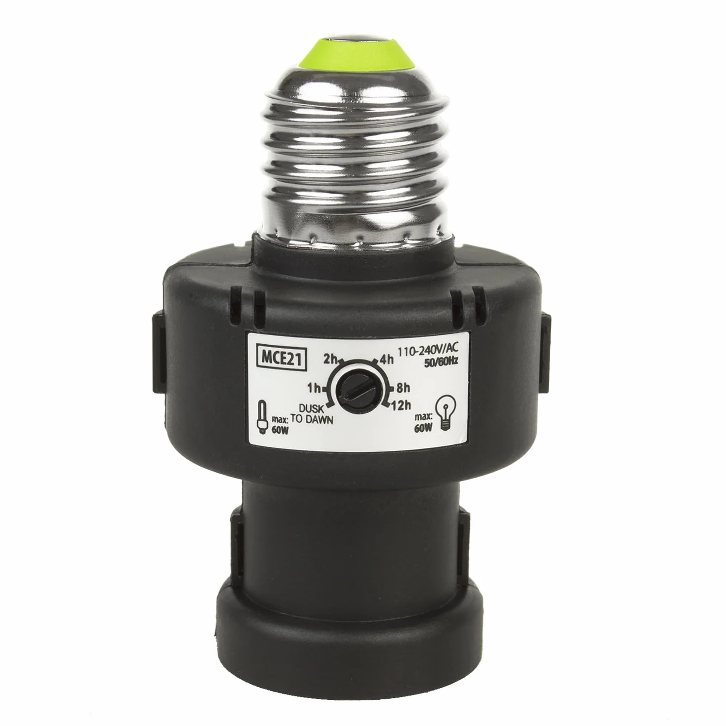 Maclean MCE21B żarówka uchwyt lampy czujnik zmierzchu 100 W 260 stopni czarny
