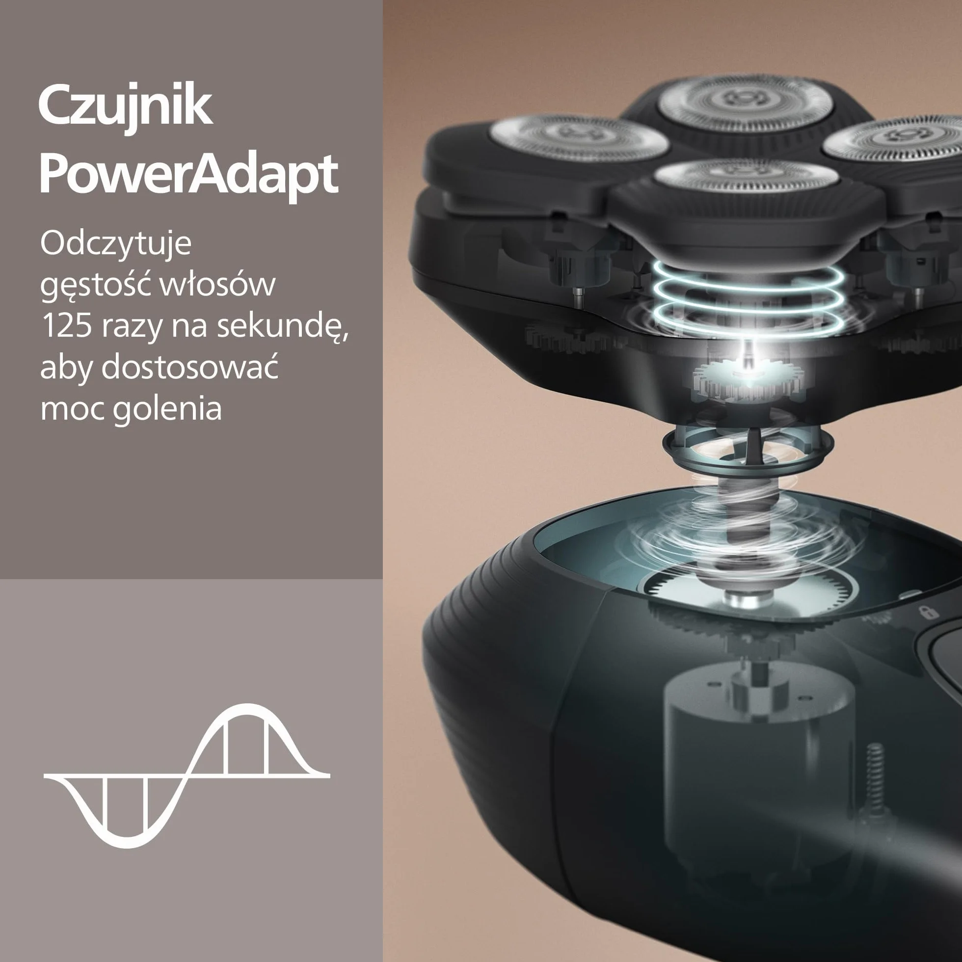 Philips Head Shaver Pro 9000 – golarka do głowy, głowica 360° Flexing Head i ostrza ComfortCut zapewniają dokładne golenie i są delikatne dla skóry, idealny prezent, model HS9980/15