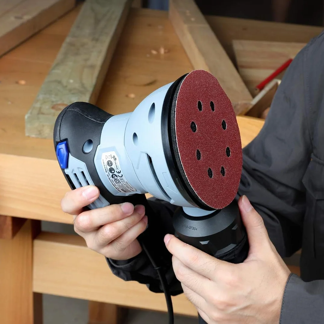 WORKPRO Tarcze szlifierskie 125 mm 150 sztuk 8 otworów ziarno 60-600 do polerowania odrywania wykończenia