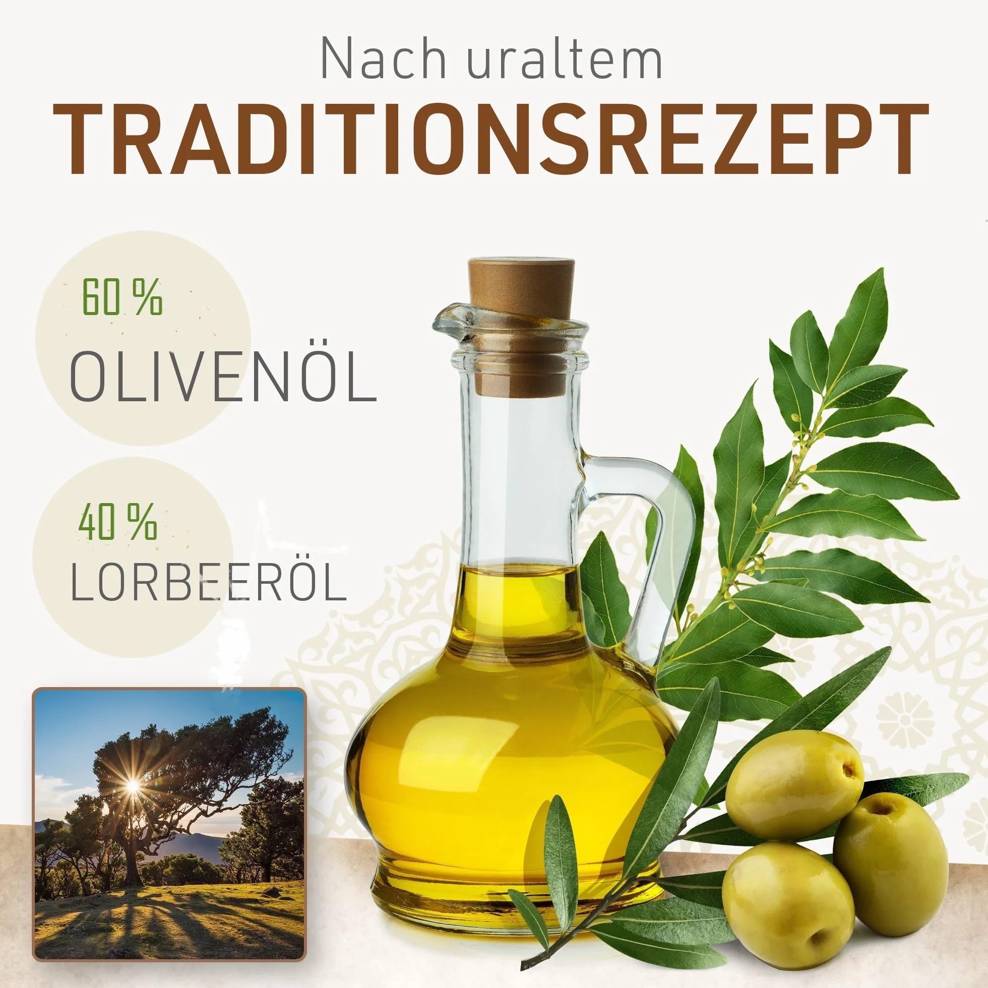 Mydło z oliwą z oliwek z 40% olejem laurowym