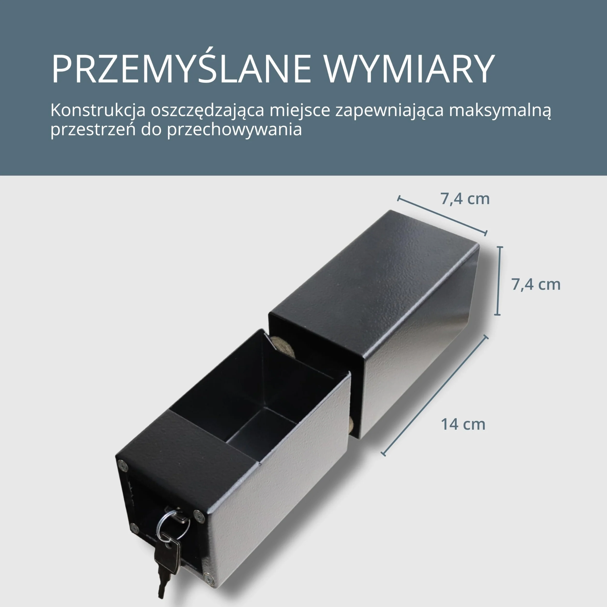 Sejf ścienny z gniazdkiem elektrycznym, magnetycznym otwieraniem i zamkiem