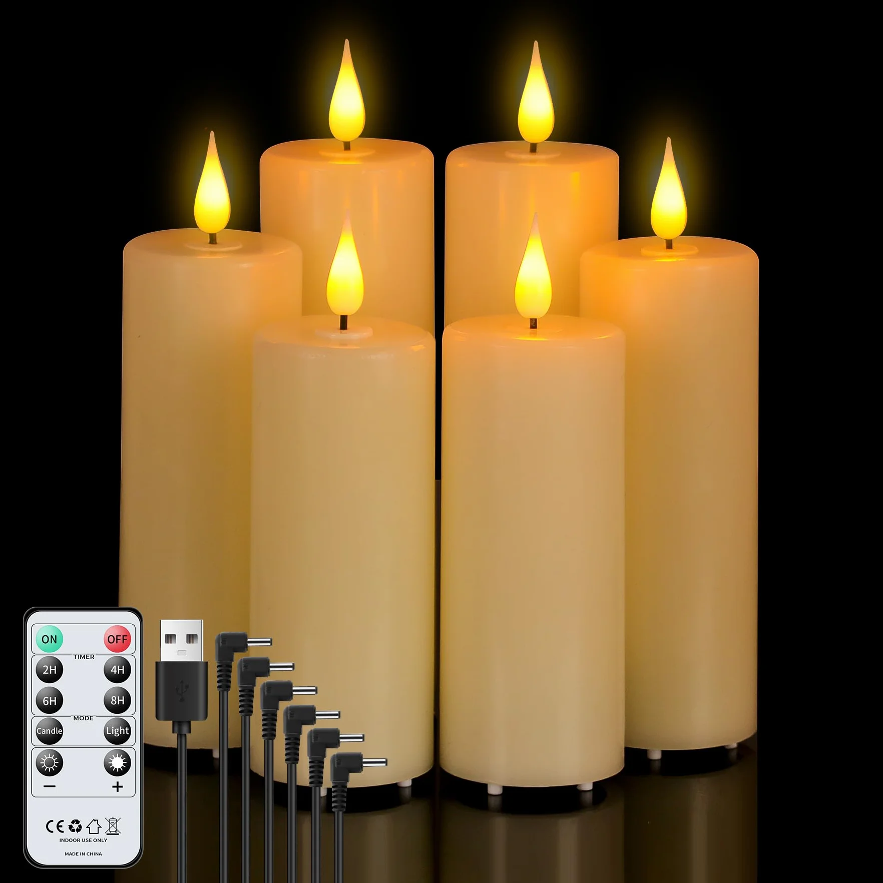 Forever Speed 6 świec LED z akumulatorem zdalnego sterowania 12-16 cm ściemnialne bezpłomieniowe