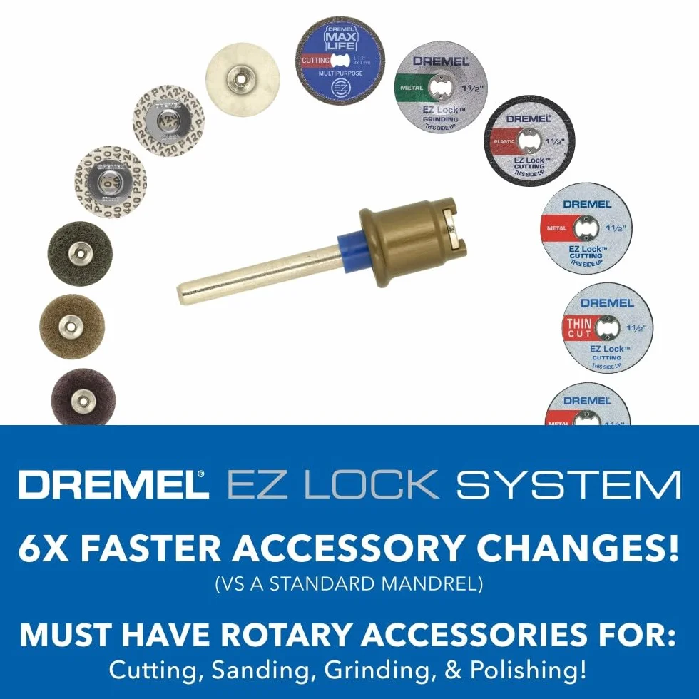 Dremel EZ726-01 EZ zestaw akcesoriów obrotowych do szlifowania i polerowania, 8-częściowy