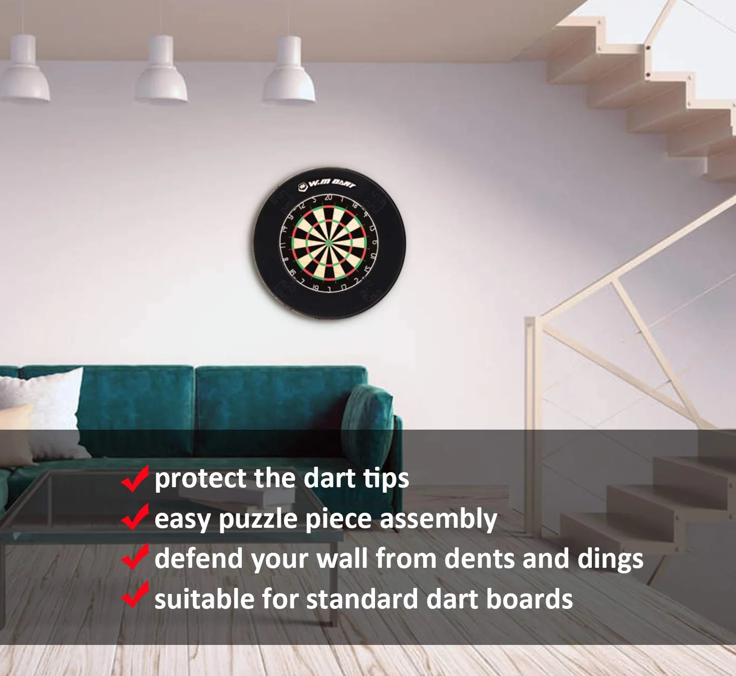 WIN.MAX Dart Catchring Surround pierścień do wychwytywania darta, okrągła tarcza do darta, surround Eva