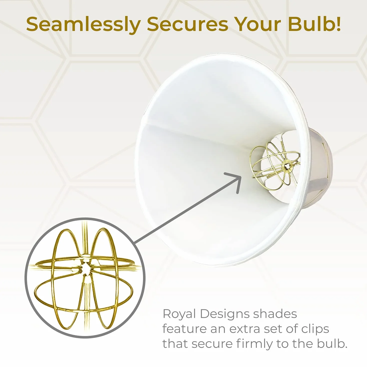 Royal Designs True Bell abażur lampy biały 4 x 8 x 7,25 okrągły klips