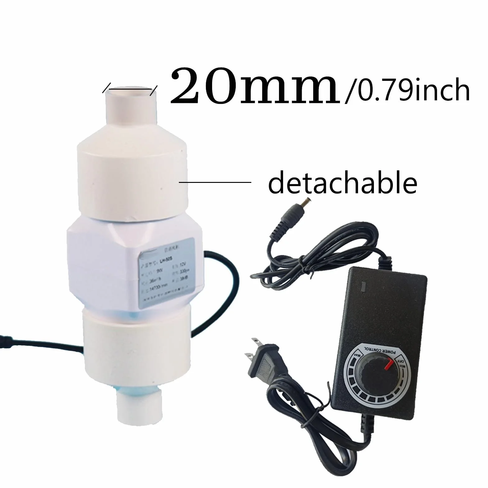 Wentylator Powietrza 12V DC 2-Calowy Kanałowy z Regulowanym Regulatorem Prędkości 50-20mm