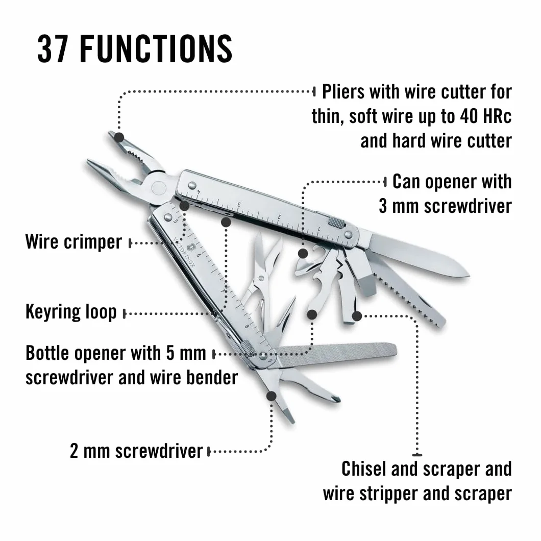 Victorinox SwissTool X Plus Multifunktionswerkzeug 37 Funktionen silber