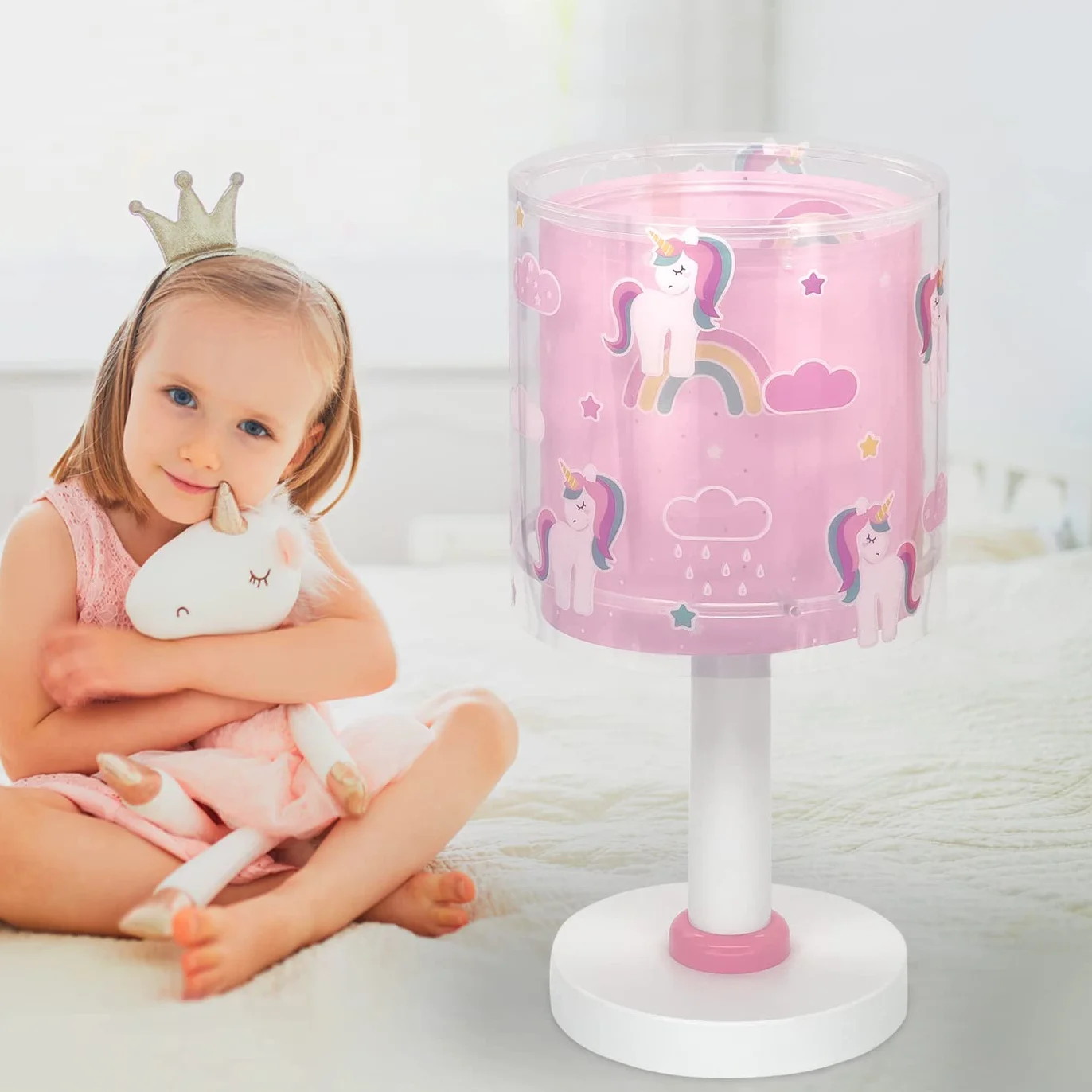 Dalber Jednorożce Dziecięca Lampa Stołowa E14 41591