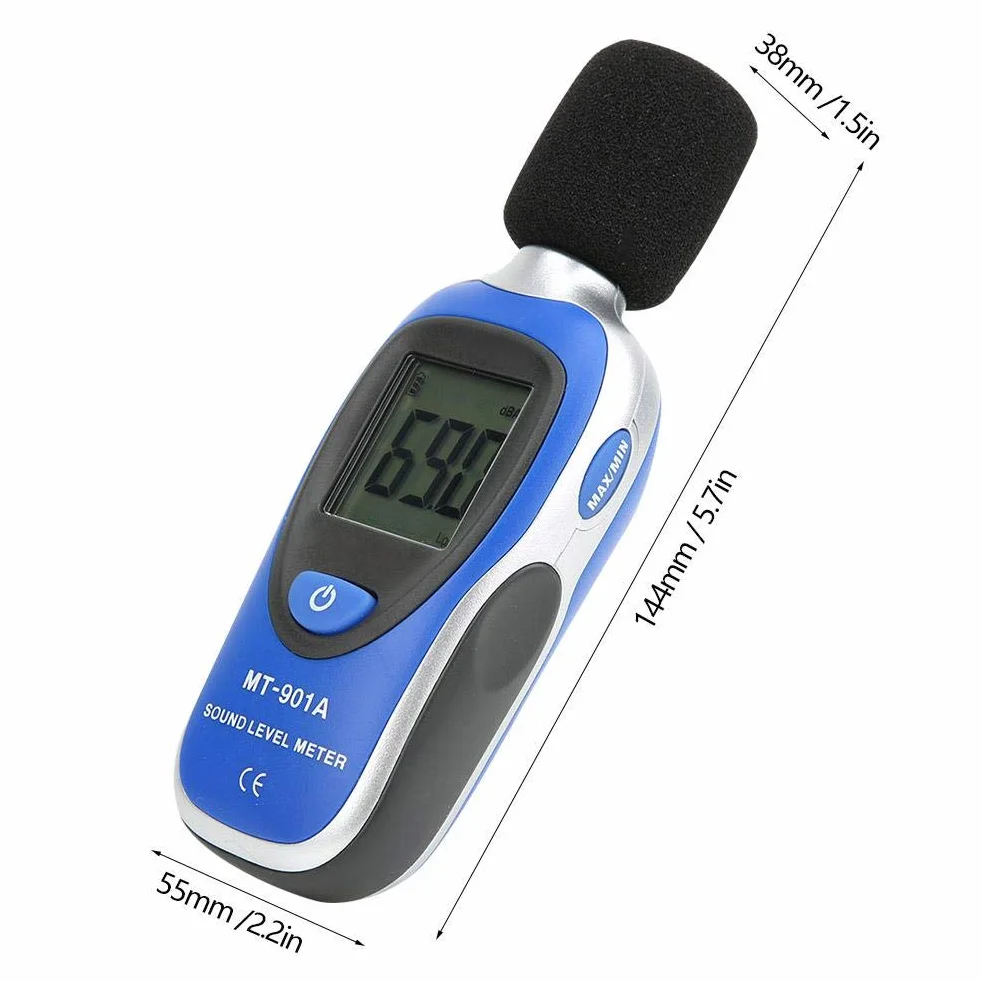 Cyfrowy miernik poziomu dźwięku MT-901A LCD przenośny czujnik szumów 30-130 dB