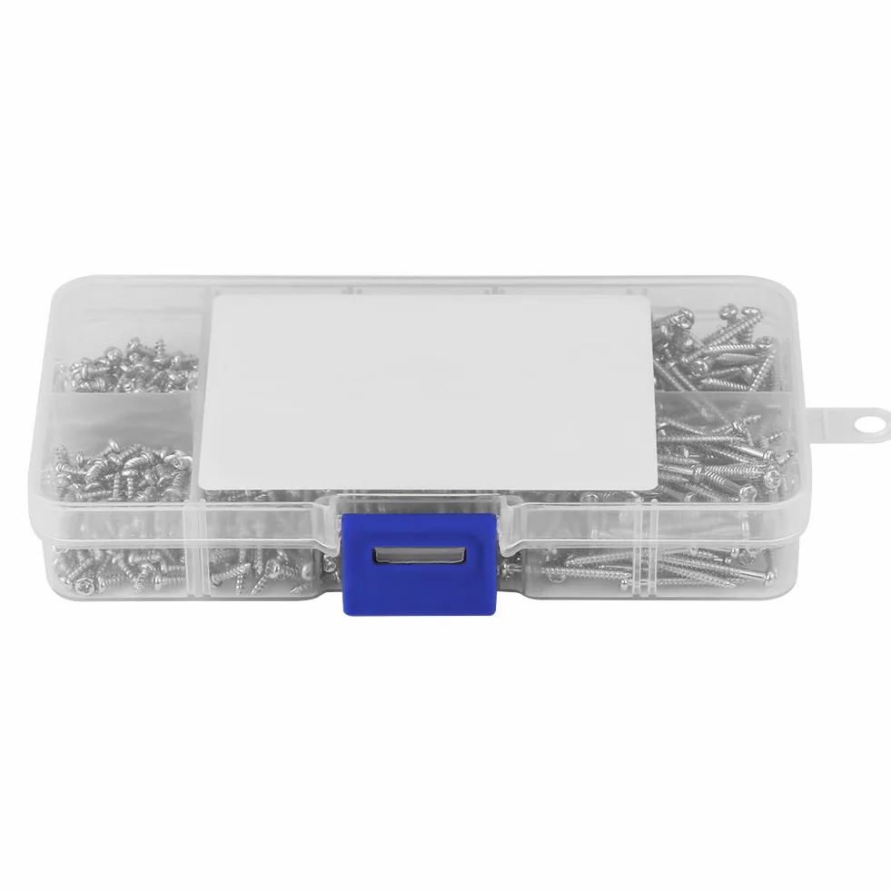 Walfront 800 sztuk M2 wkręty samogwintujące, śruby samogwintujące Pan Head 4-20 mm