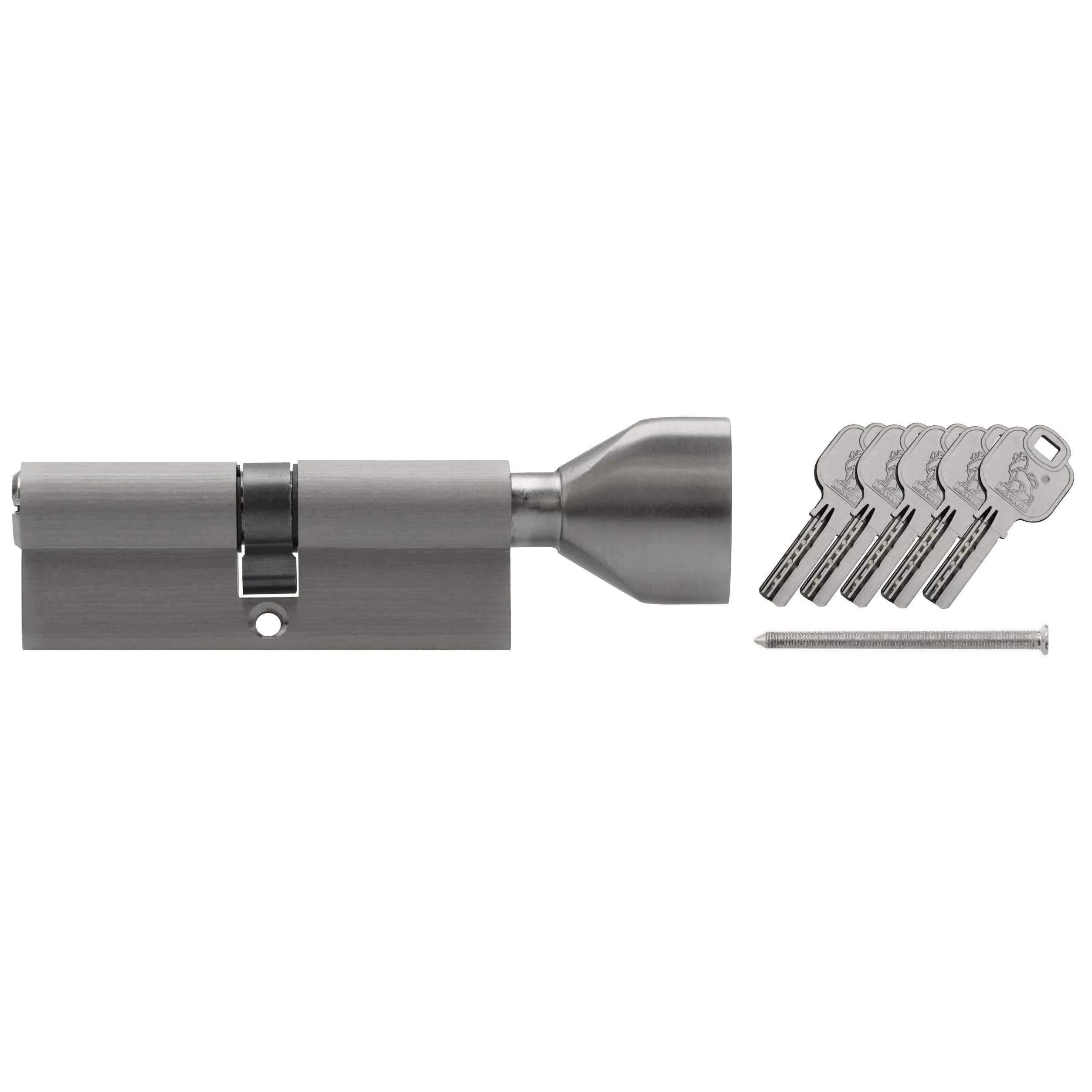 Cylinder z gałką 80 mm KSN 40/40 z funkcją awaryjną i zagrożenia zestaw 5 kluczy