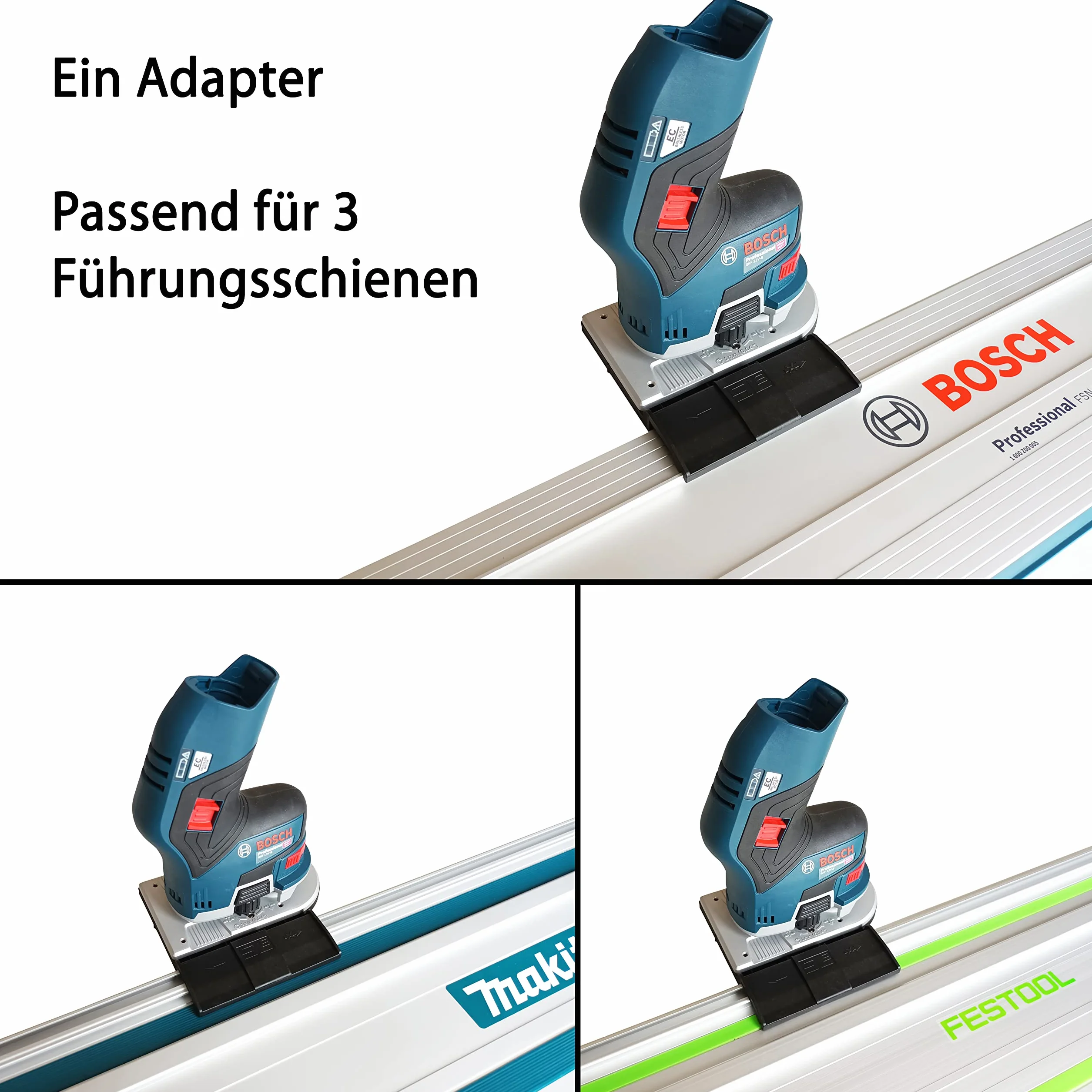Profesjonalny adapter szyny prowadzącej do Bosch GKF 12V-8, frezarka górnowrzecionowa