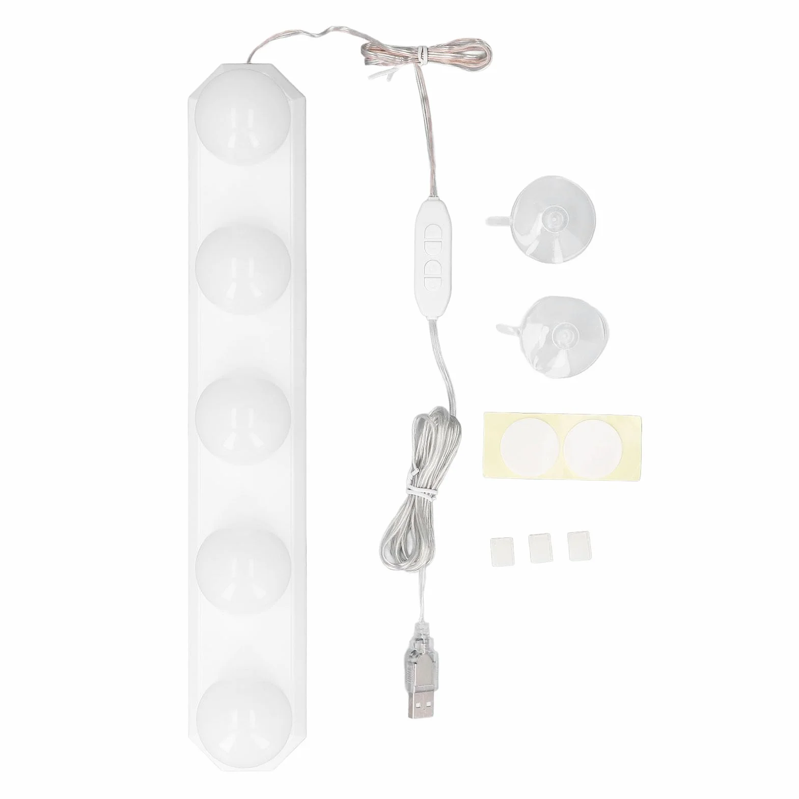 Fafeicy Regulowana jasność Lustrzanych Lampek do Szatni, 5 Lamp 3 Kolorowe Temperatura USB Make Up Light